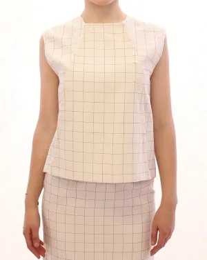 Chic White Sleeveless Cotton Shirt Top