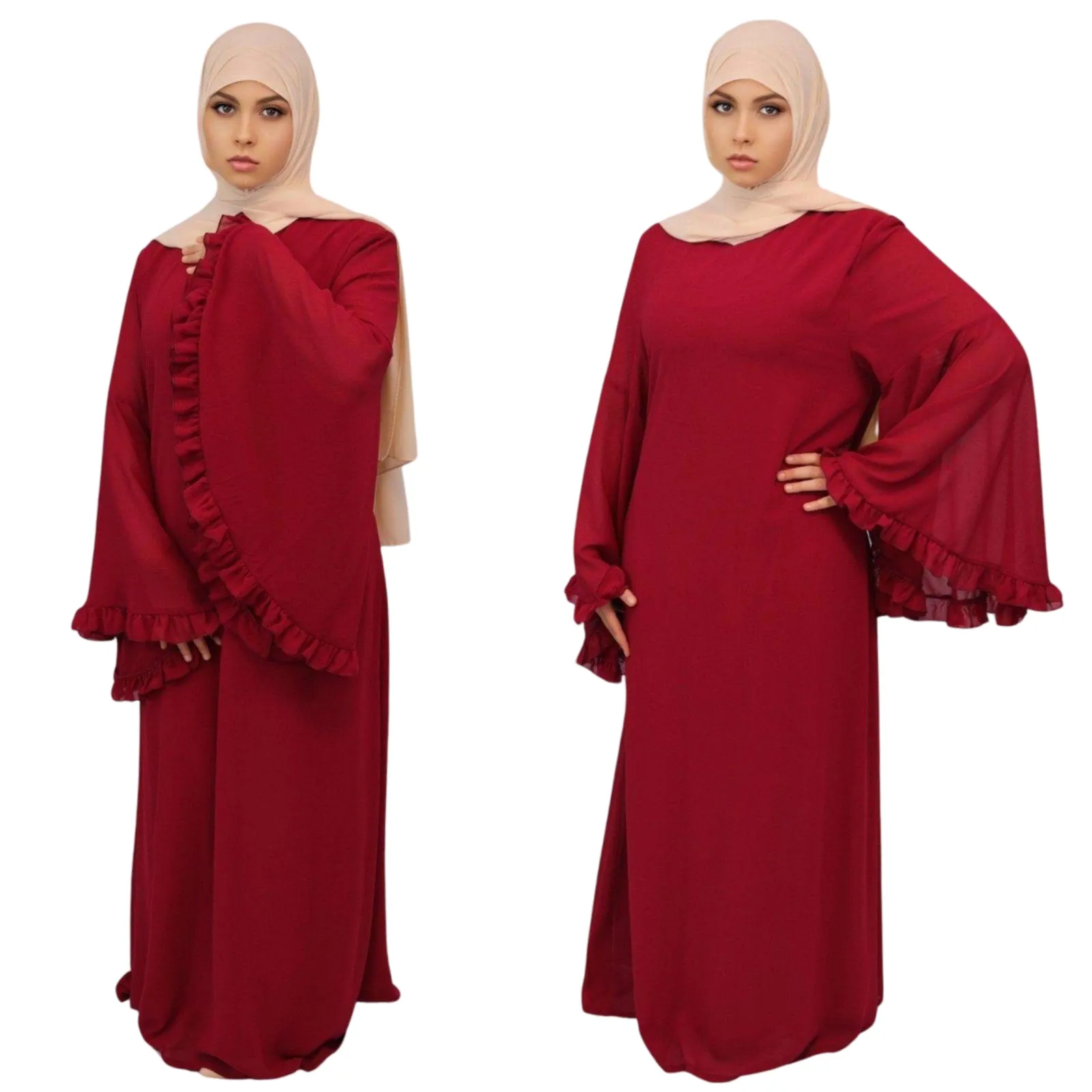Chiffon Lined Maxi Dress-Wafa