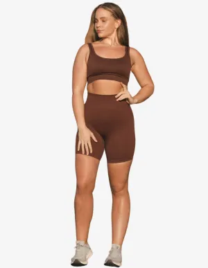 Chocolate Seamless Biker Shorts
