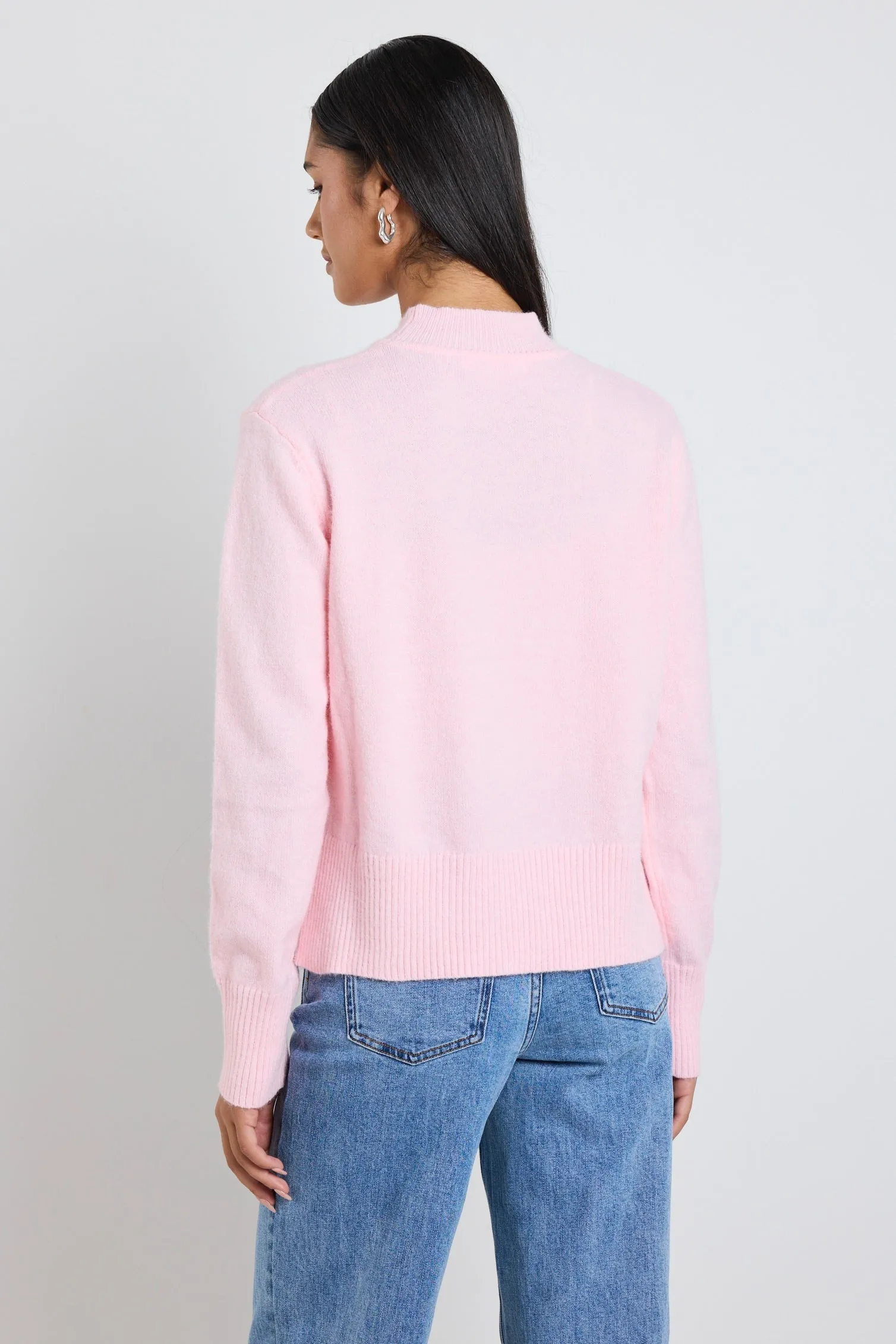 Cloud Blush Funnel Neck Knit Jumper