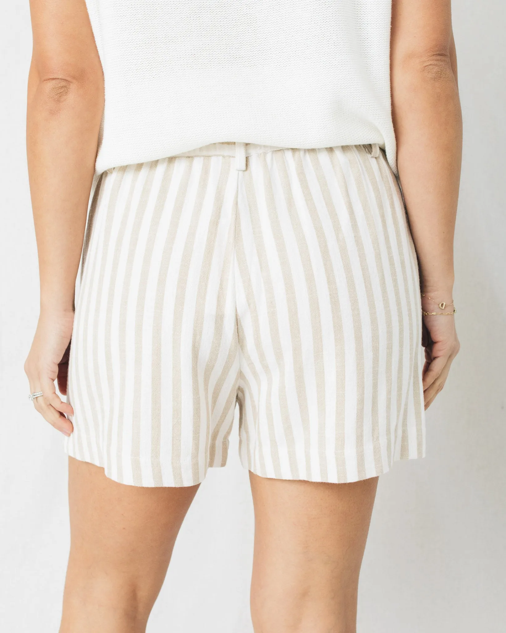 Coastal  Front Button w/Belt Loops Striped Shorts