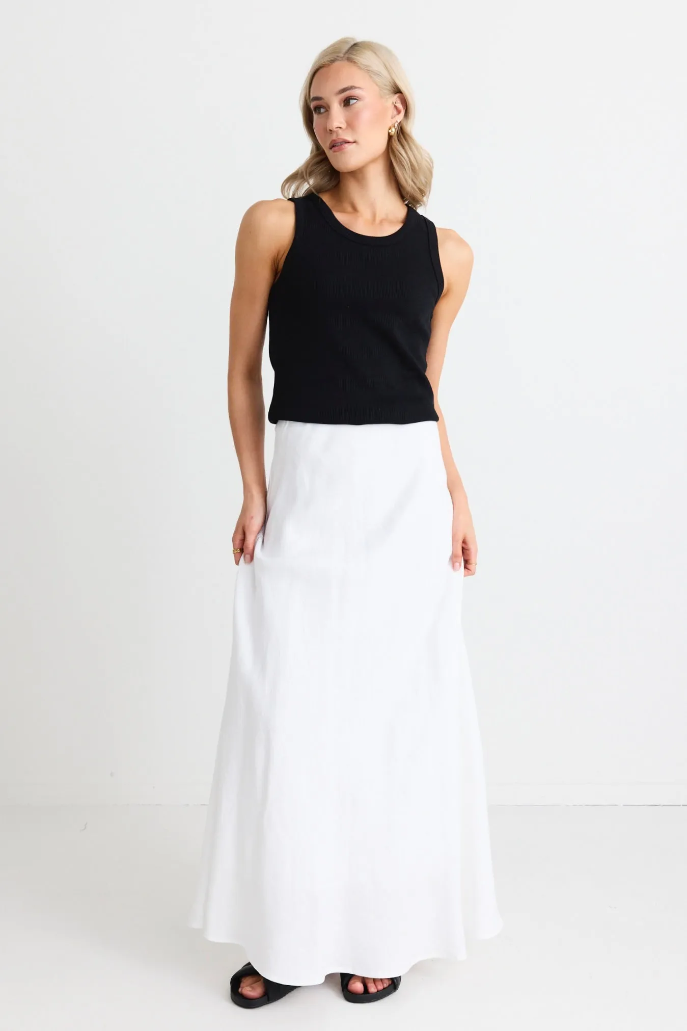 Cobble Rib Cutaway Tank - Black
