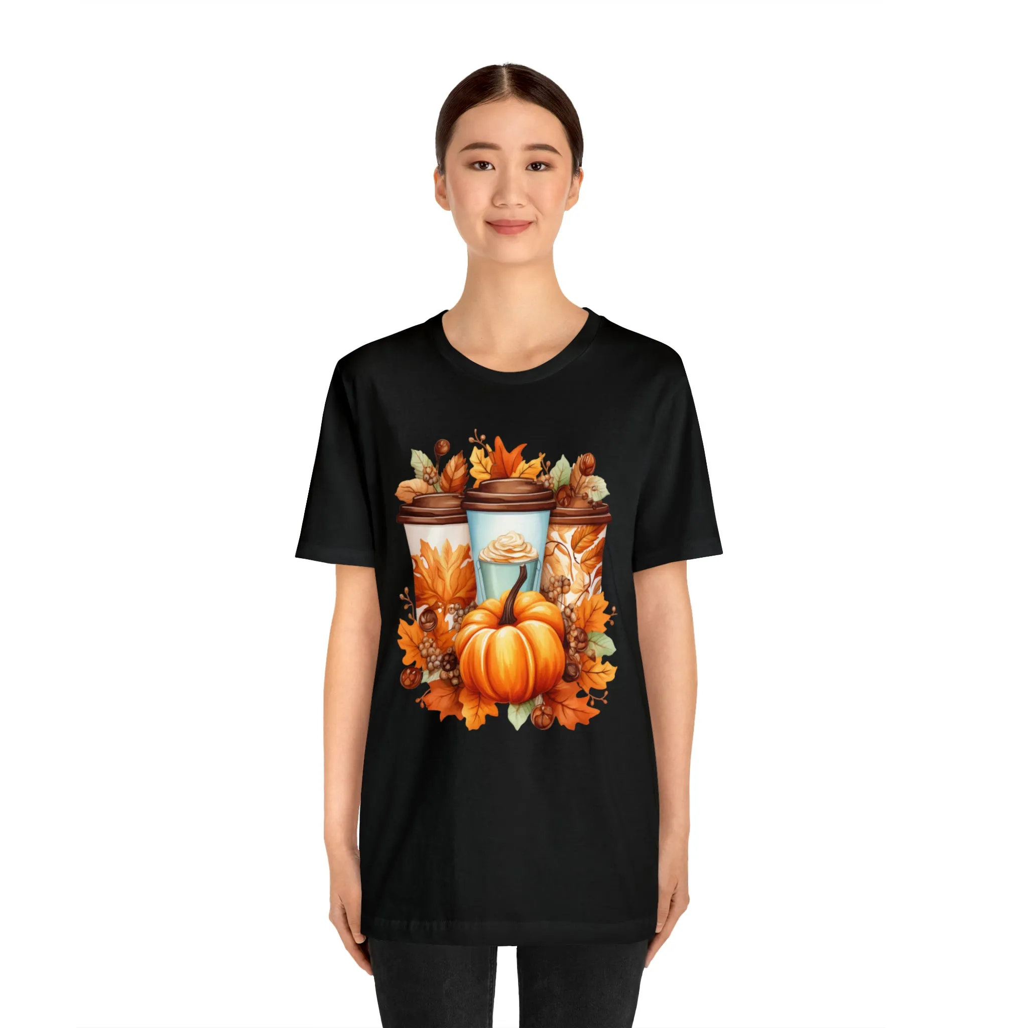 Coffee & Fall T-Shirt | Fall Coffee Time Tee |  Bella Canvas 3001 Unisex |  Thanksgiving Season Short Sleeve Tshirt