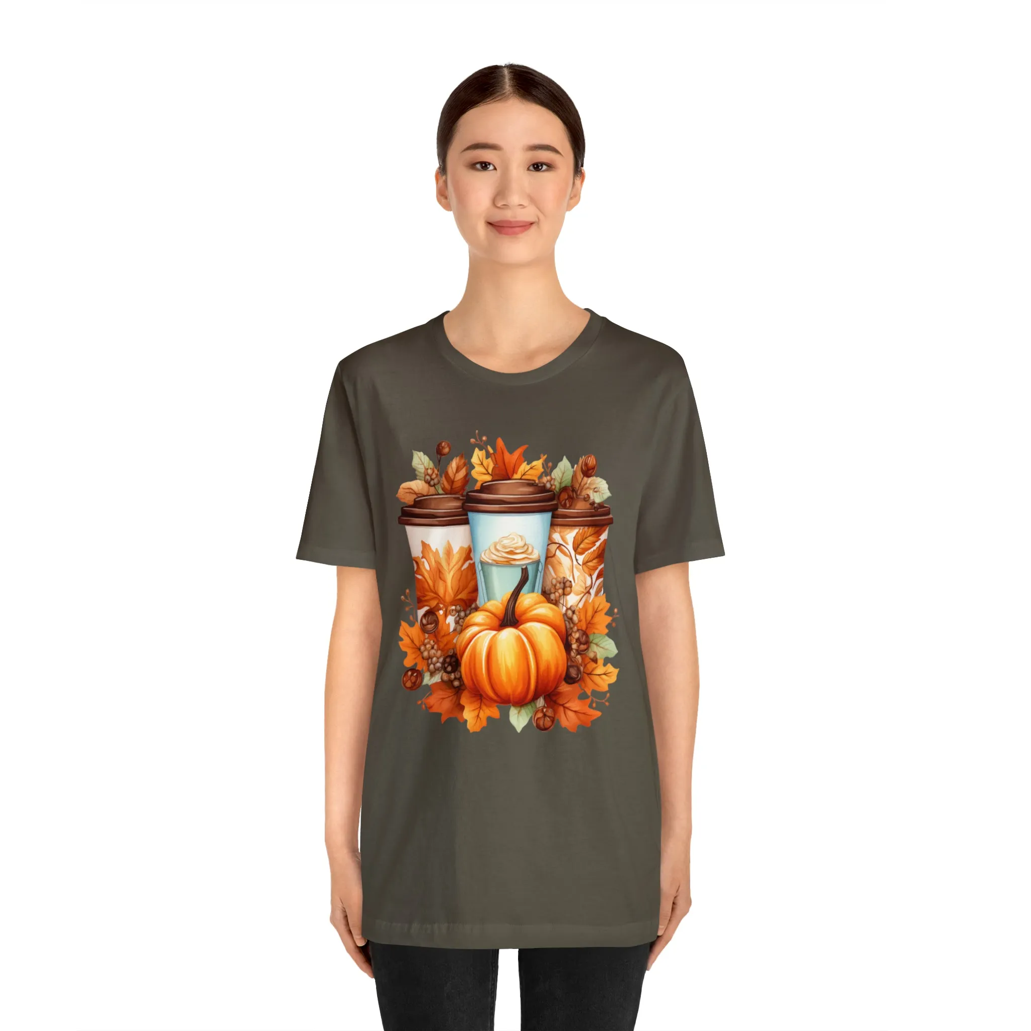 Coffee & Fall T-Shirt | Fall Coffee Time Tee |  Bella Canvas 3001 Unisex |  Thanksgiving Season Short Sleeve Tshirt