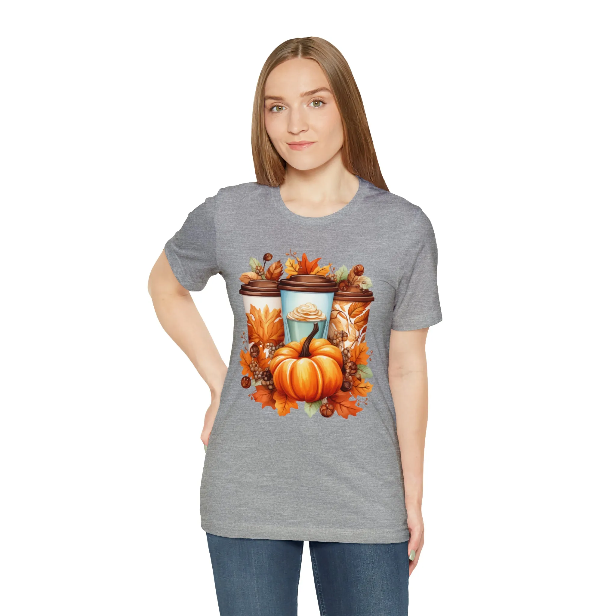 Coffee & Fall T-Shirt | Fall Coffee Time Tee |  Bella Canvas 3001 Unisex |  Thanksgiving Season Short Sleeve Tshirt