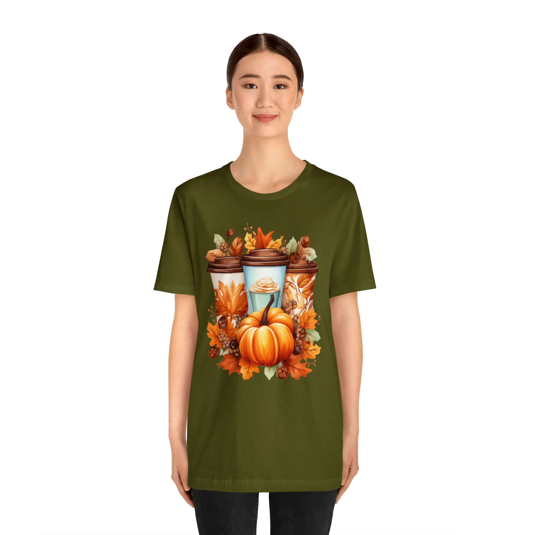 Coffee & Fall T-Shirt | Fall Coffee Time Tee |  Bella Canvas 3001 Unisex |  Thanksgiving Season Short Sleeve Tshirt