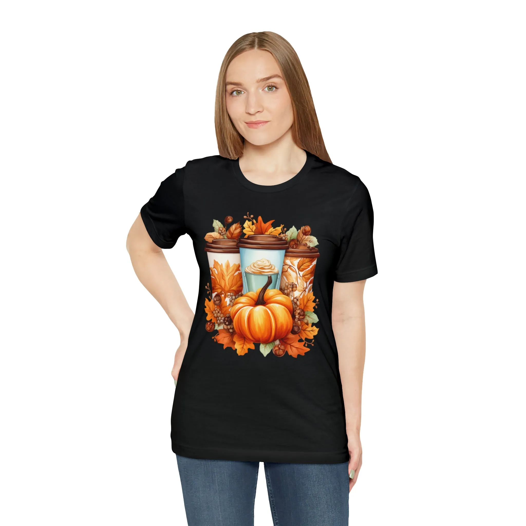 Coffee & Fall T-Shirt | Fall Coffee Time Tee |  Bella Canvas 3001 Unisex |  Thanksgiving Season Short Sleeve Tshirt