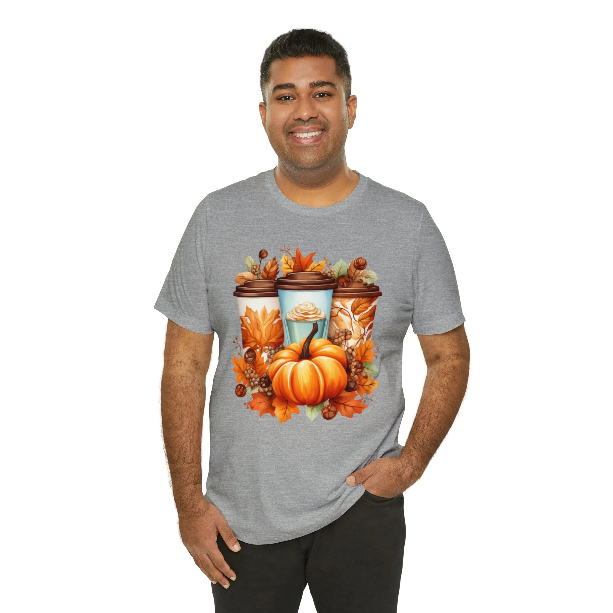 Coffee & Fall T-Shirt | Fall Coffee Time Tee |  Bella Canvas 3001 Unisex |  Thanksgiving Season Short Sleeve Tshirt
