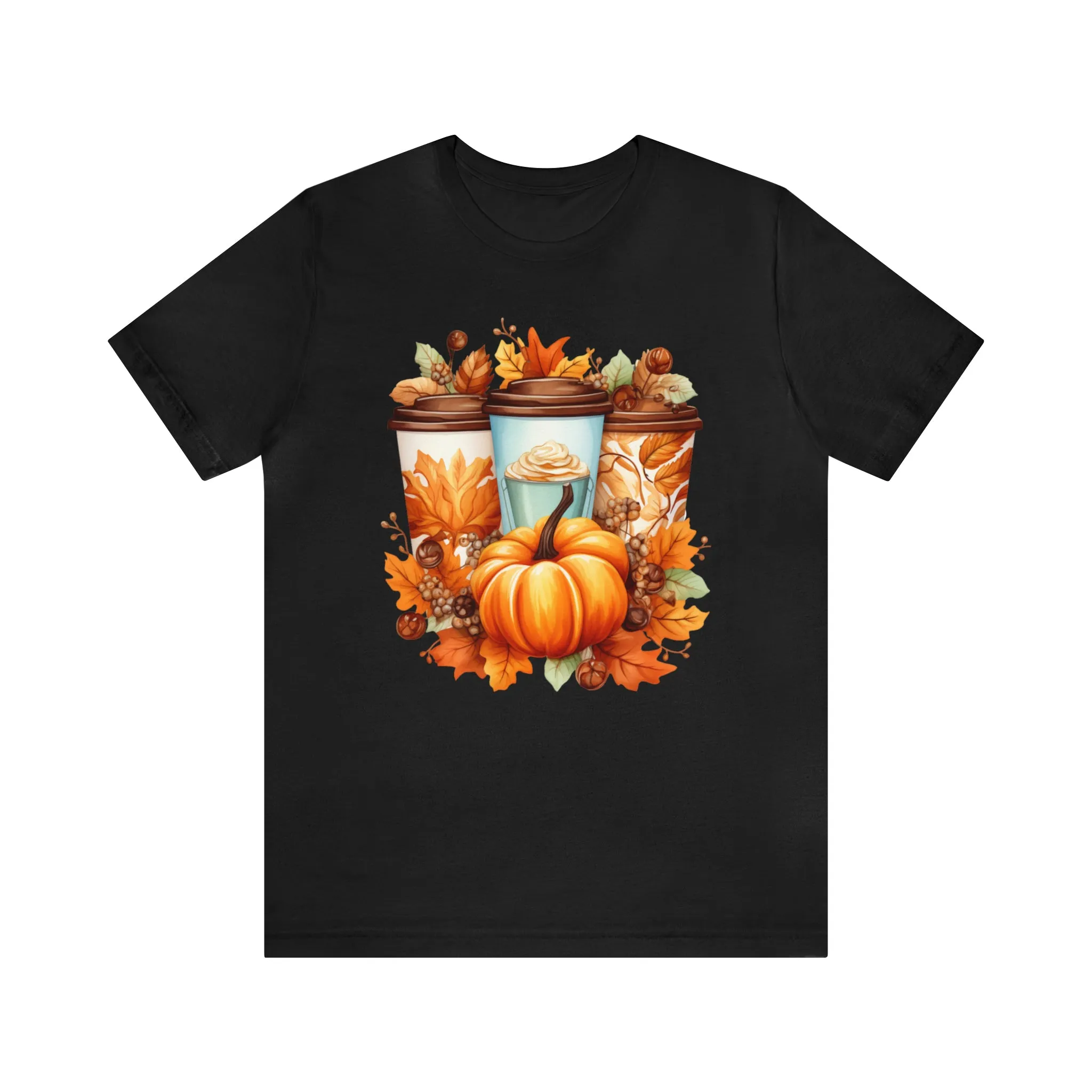 Coffee & Fall T-Shirt | Fall Coffee Time Tee |  Bella Canvas 3001 Unisex |  Thanksgiving Season Short Sleeve Tshirt