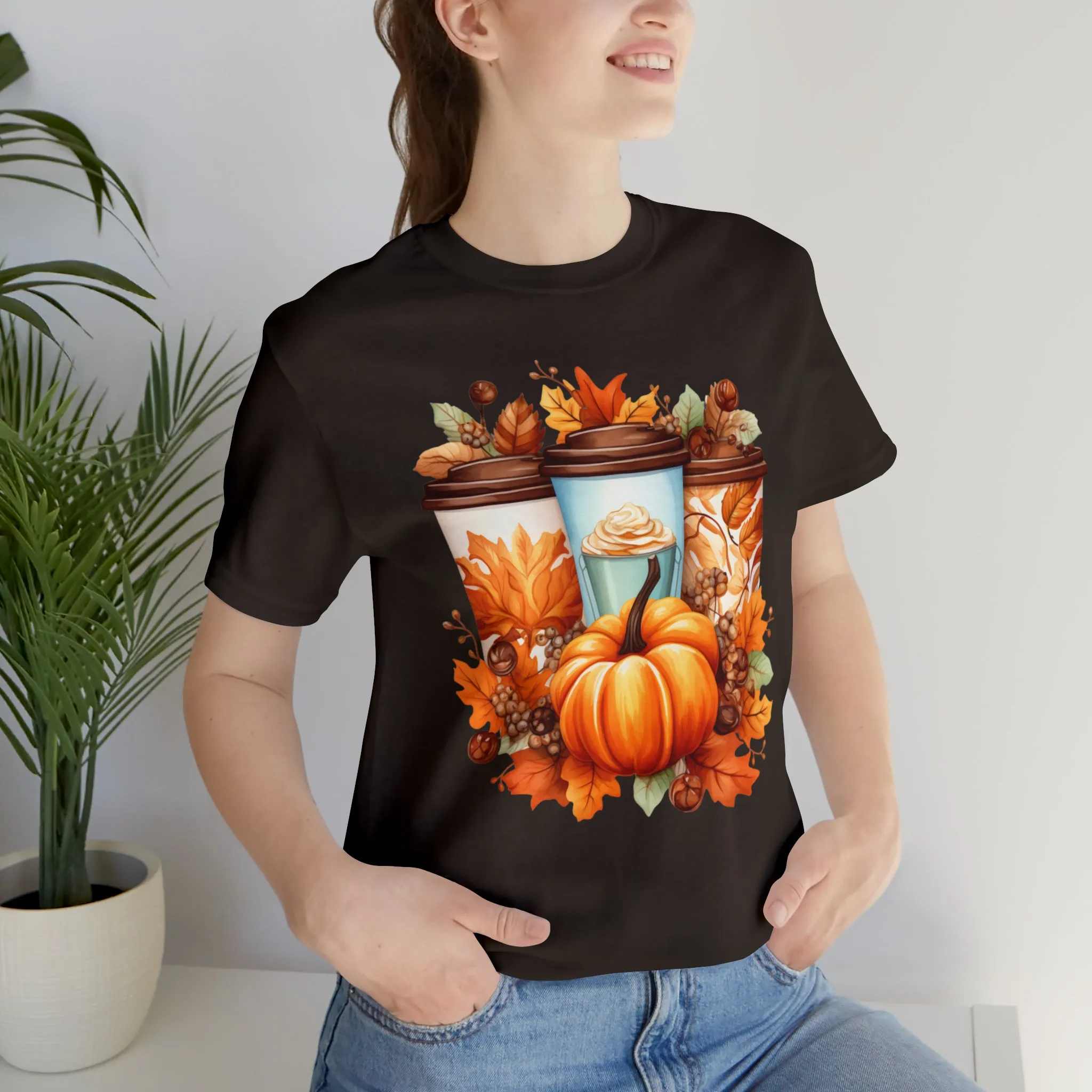 Coffee & Fall T-Shirt | Fall Coffee Time Tee |  Bella Canvas 3001 Unisex |  Thanksgiving Season Short Sleeve Tshirt