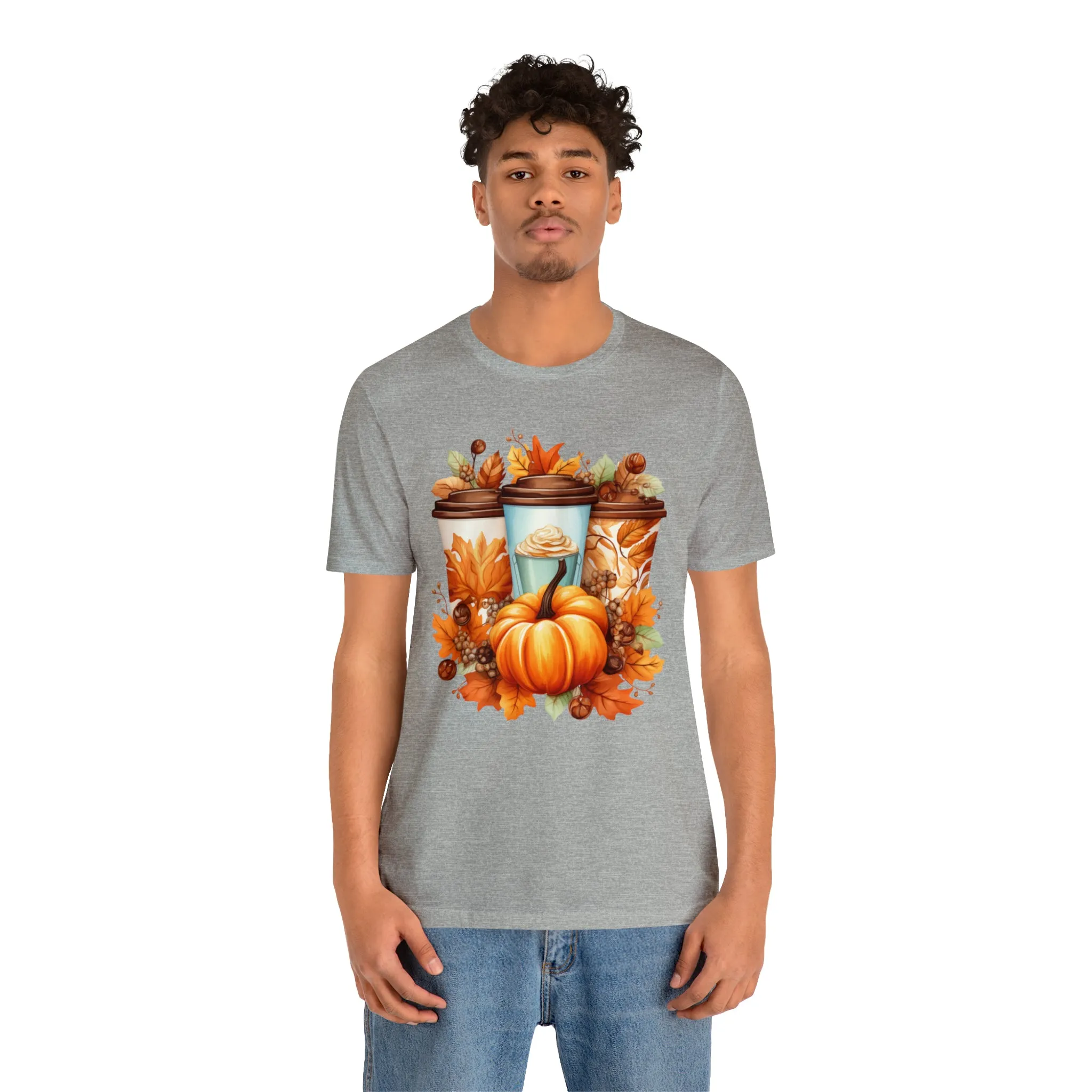 Coffee & Fall T-Shirt | Fall Coffee Time Tee |  Bella Canvas 3001 Unisex |  Thanksgiving Season Short Sleeve Tshirt