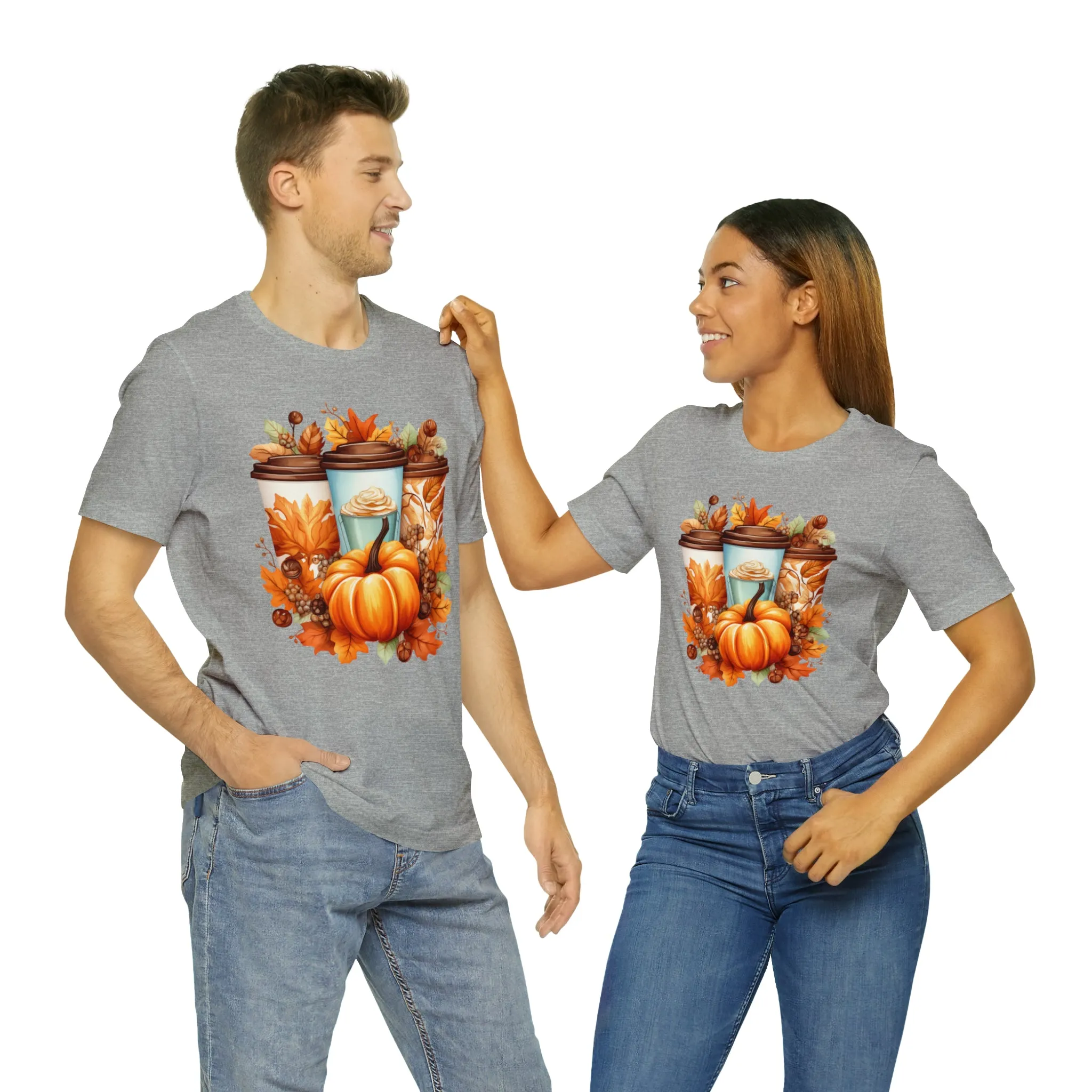 Coffee & Fall T-Shirt | Fall Coffee Time Tee |  Bella Canvas 3001 Unisex |  Thanksgiving Season Short Sleeve Tshirt