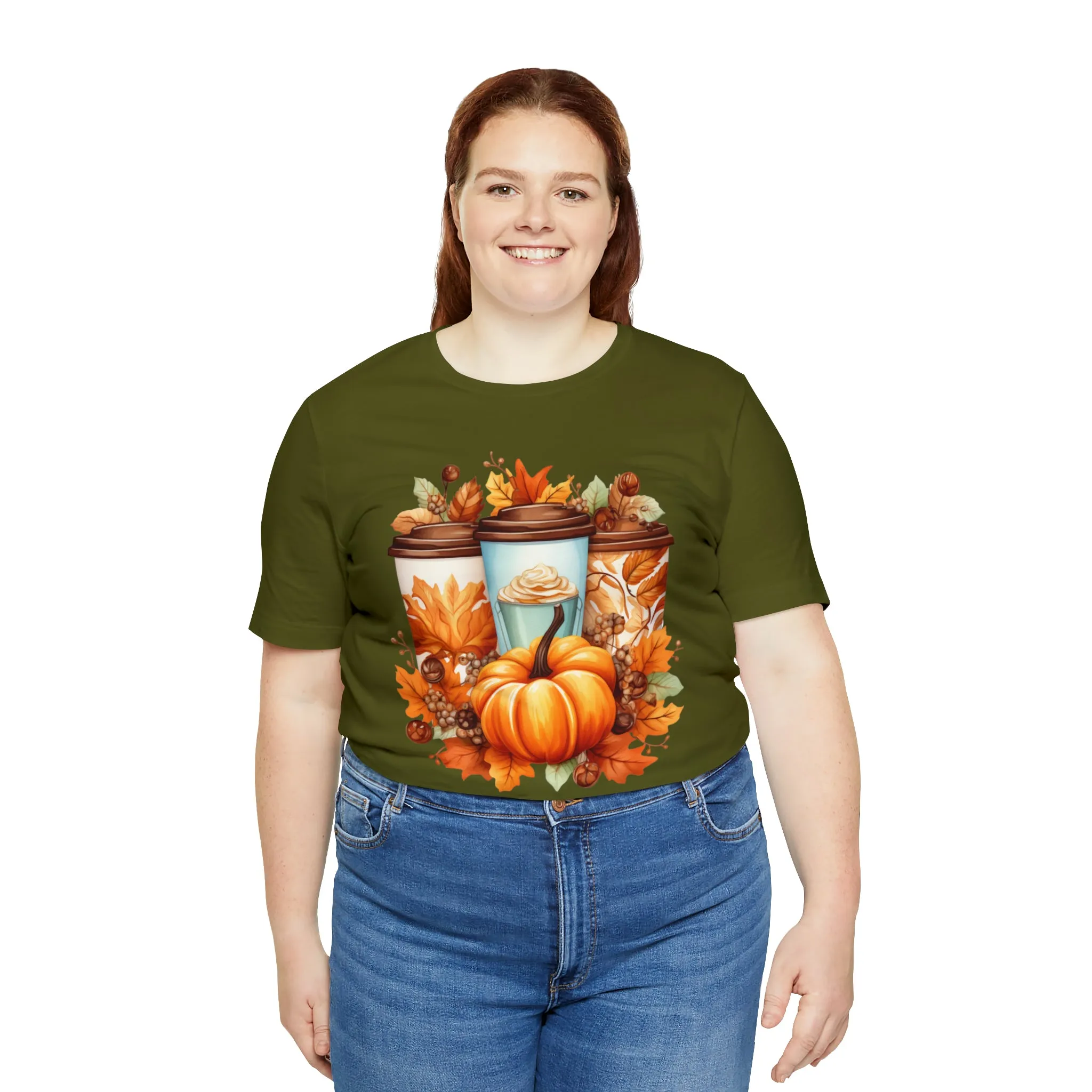 Coffee & Fall T-Shirt | Fall Coffee Time Tee |  Bella Canvas 3001 Unisex |  Thanksgiving Season Short Sleeve Tshirt