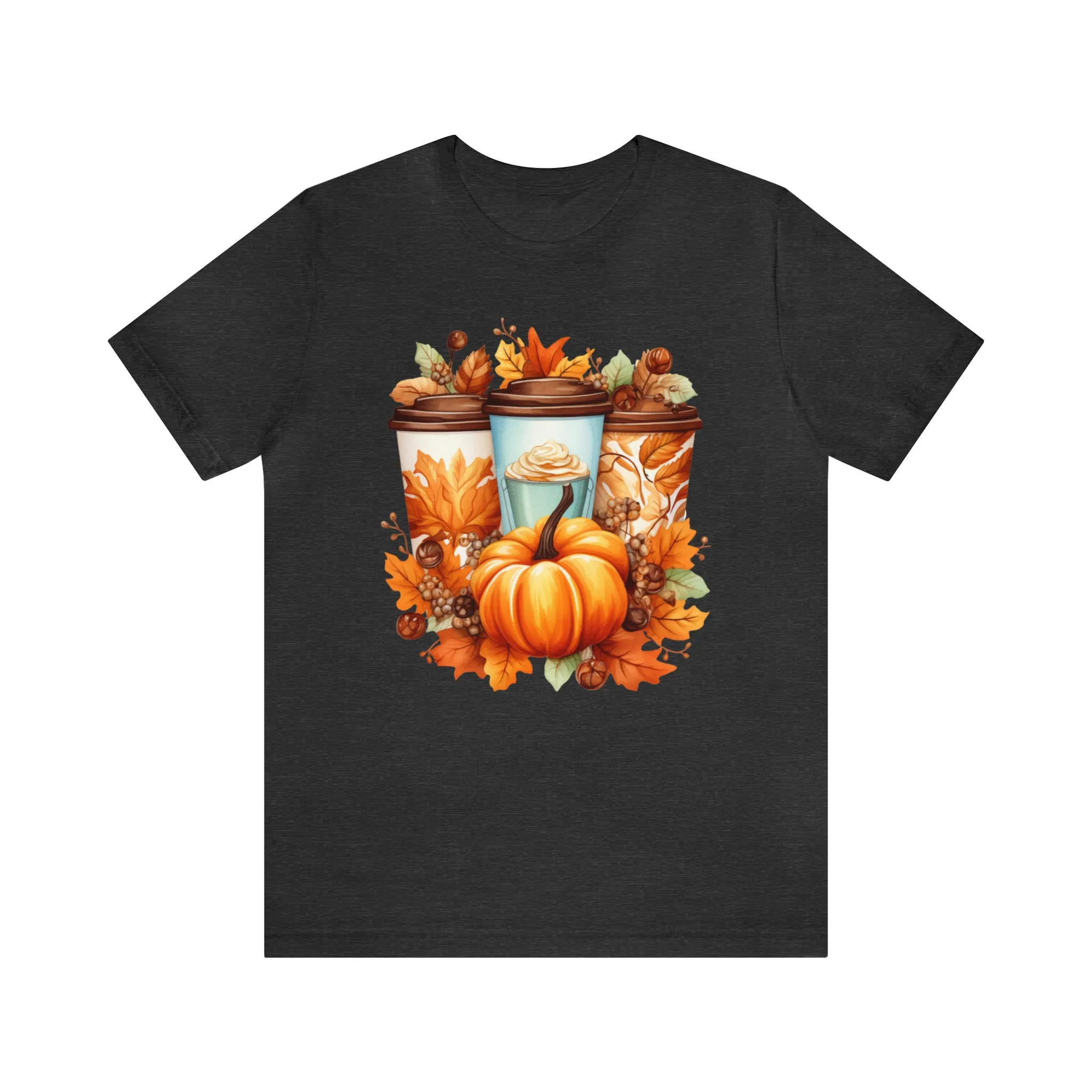 Coffee & Fall T-Shirt | Fall Coffee Time Tee |  Bella Canvas 3001 Unisex |  Thanksgiving Season Short Sleeve Tshirt