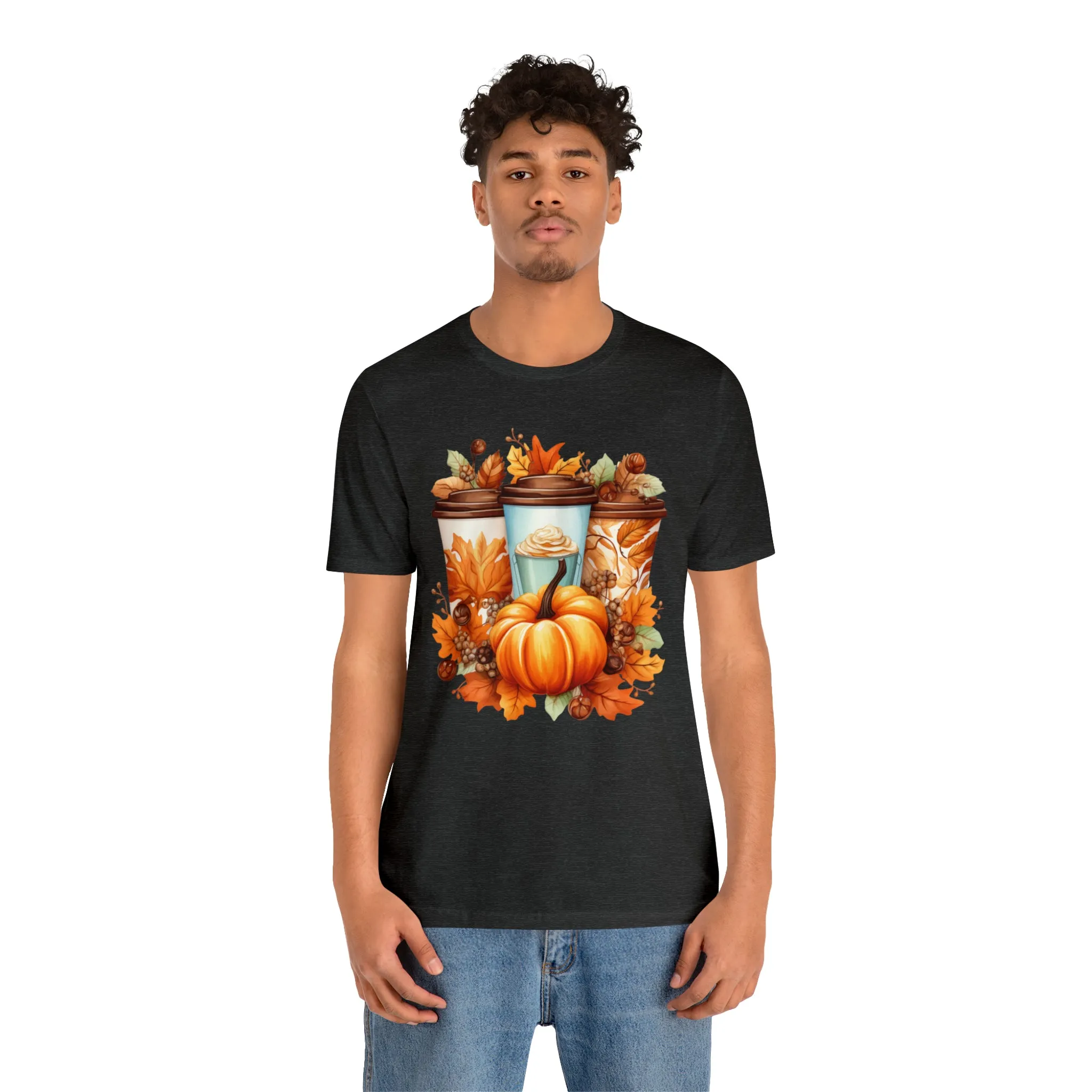 Coffee & Fall T-Shirt | Fall Coffee Time Tee |  Bella Canvas 3001 Unisex |  Thanksgiving Season Short Sleeve Tshirt