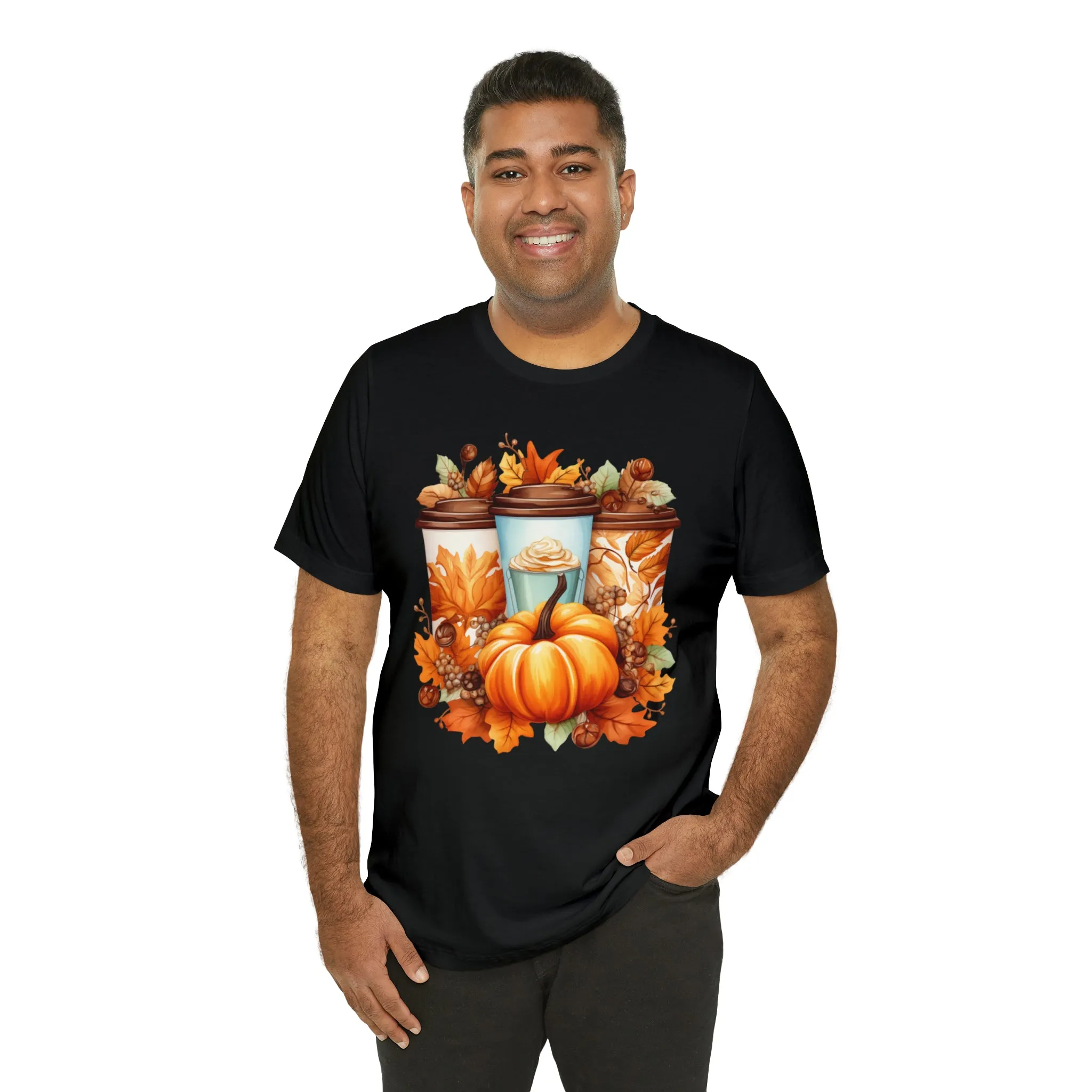 Coffee & Fall T-Shirt | Fall Coffee Time Tee |  Bella Canvas 3001 Unisex |  Thanksgiving Season Short Sleeve Tshirt