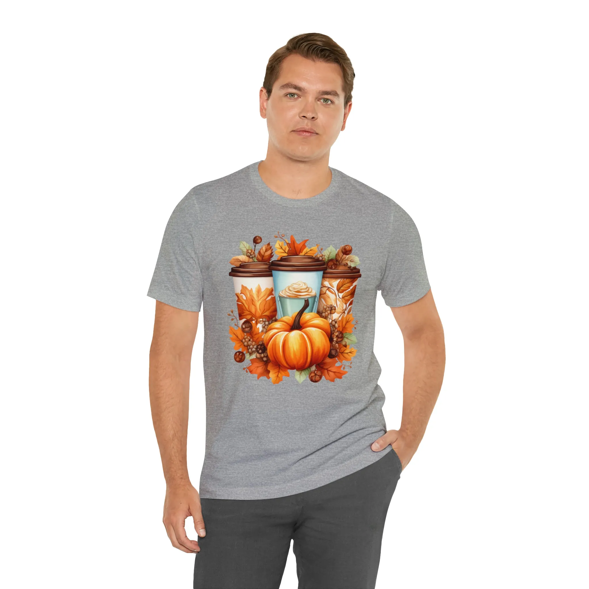 Coffee & Fall T-Shirt | Fall Coffee Time Tee |  Bella Canvas 3001 Unisex |  Thanksgiving Season Short Sleeve Tshirt