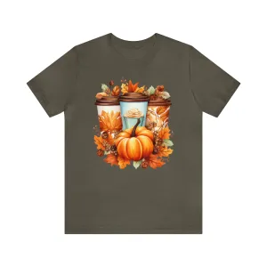 Coffee & Fall T-Shirt | Fall Coffee Time Tee |  Bella Canvas 3001 Unisex |  Thanksgiving Season Short Sleeve Tshirt