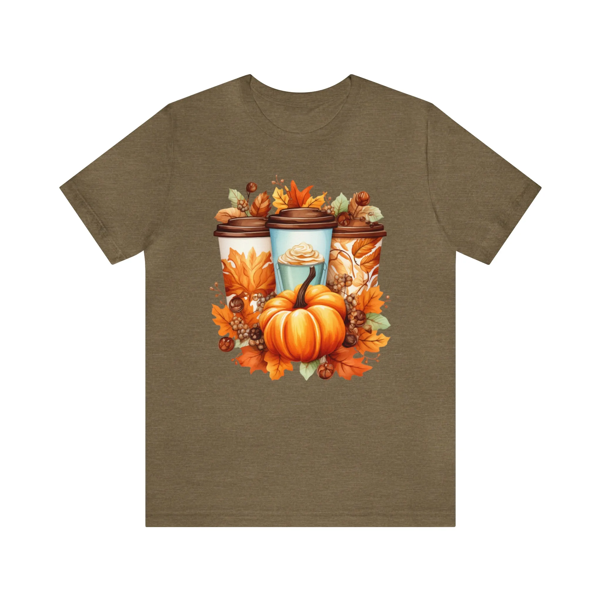 Coffee & Fall T-Shirt | Fall Coffee Time Tee |  Bella Canvas 3001 Unisex |  Thanksgiving Season Short Sleeve Tshirt