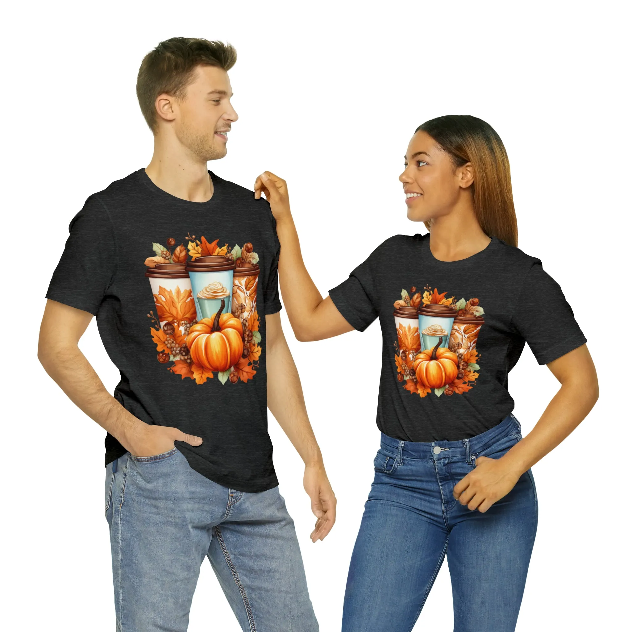 Coffee & Fall T-Shirt | Fall Coffee Time Tee |  Bella Canvas 3001 Unisex |  Thanksgiving Season Short Sleeve Tshirt