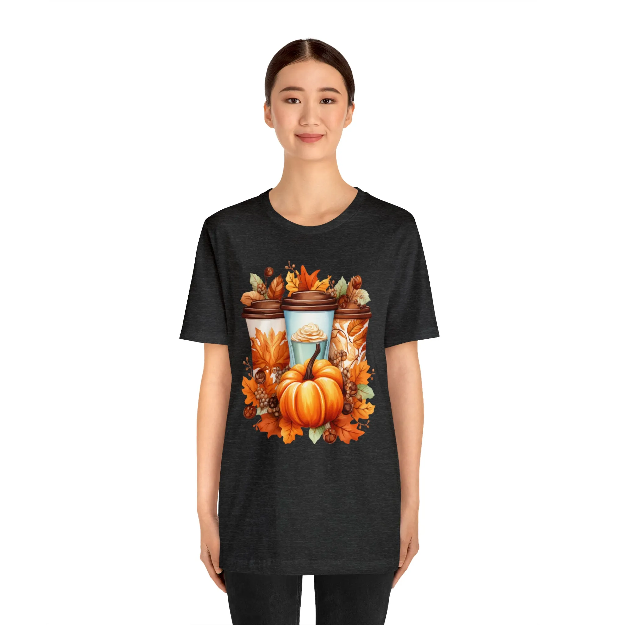 Coffee & Fall T-Shirt | Fall Coffee Time Tee |  Bella Canvas 3001 Unisex |  Thanksgiving Season Short Sleeve Tshirt