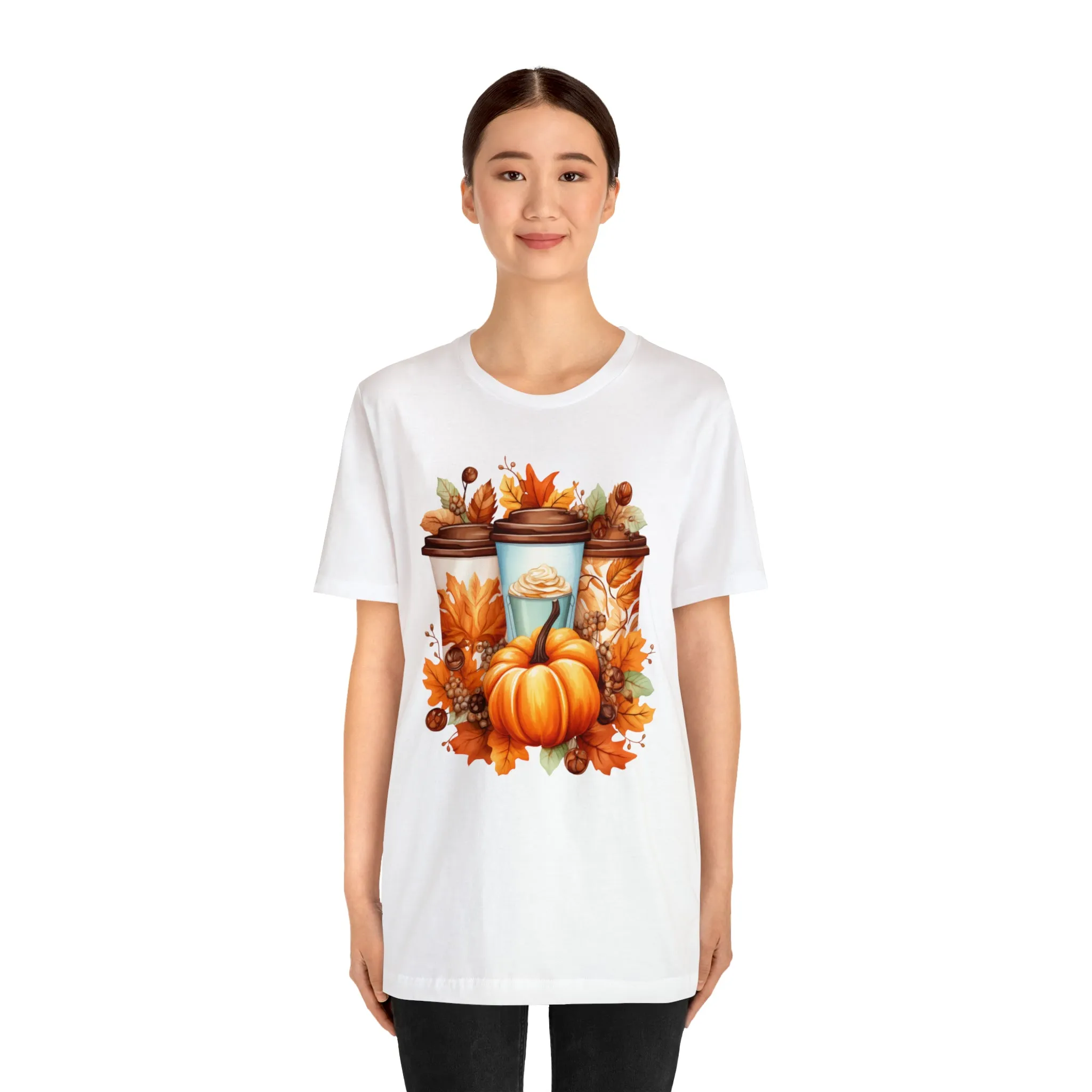 Coffee & Fall T-Shirt | Fall Coffee Time Tee |  Bella Canvas 3001 Unisex |  Thanksgiving Season Short Sleeve Tshirt