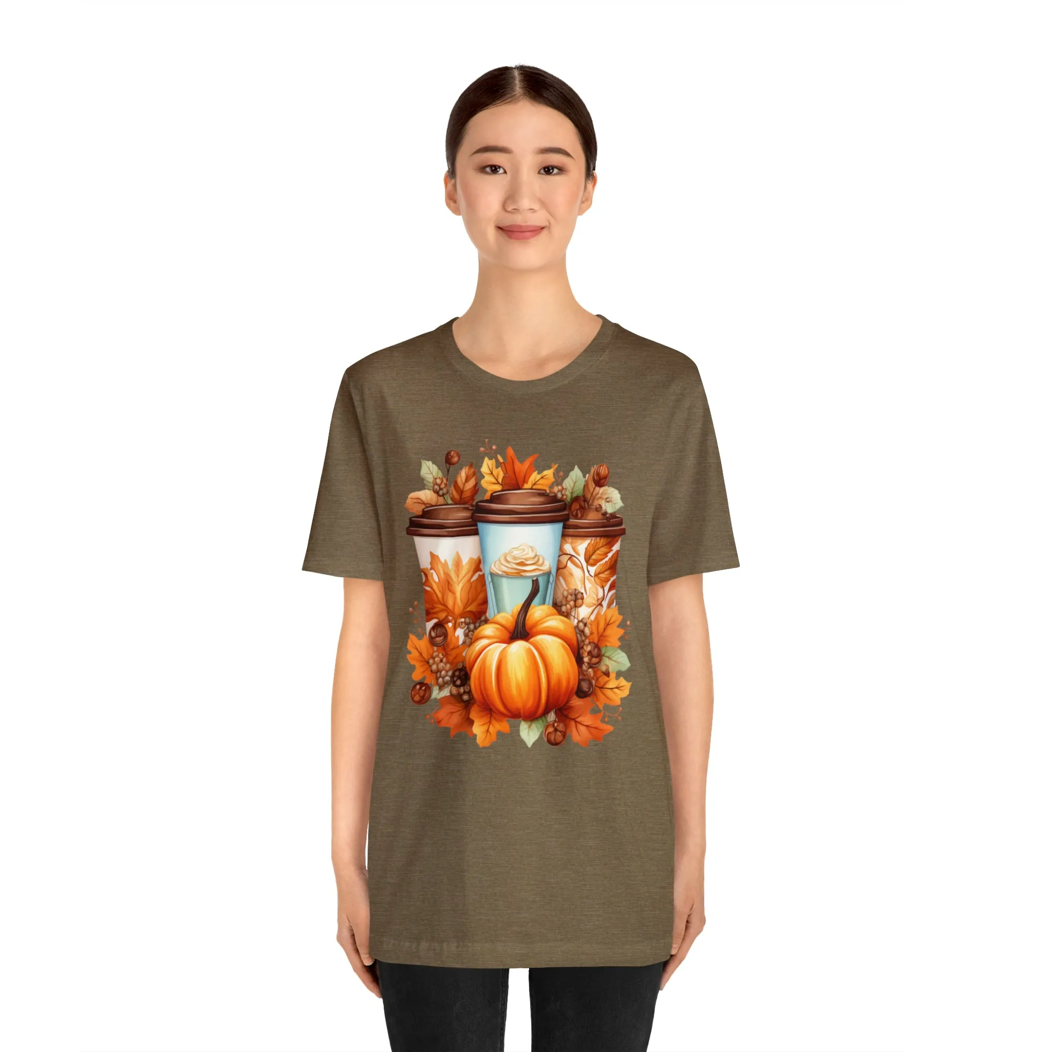 Coffee & Fall T-Shirt | Fall Coffee Time Tee |  Bella Canvas 3001 Unisex |  Thanksgiving Season Short Sleeve Tshirt