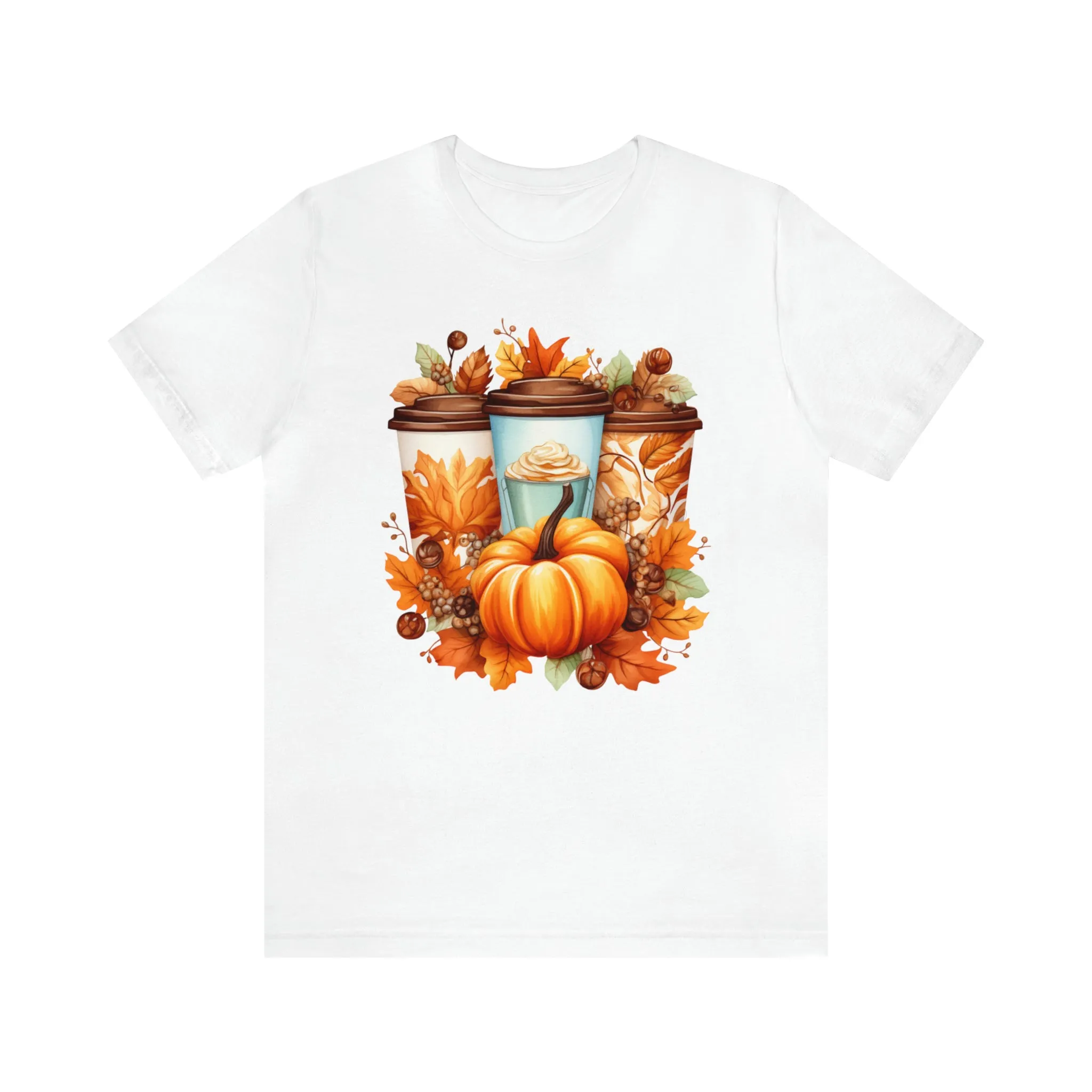 Coffee & Fall T-Shirt | Fall Coffee Time Tee |  Bella Canvas 3001 Unisex |  Thanksgiving Season Short Sleeve Tshirt