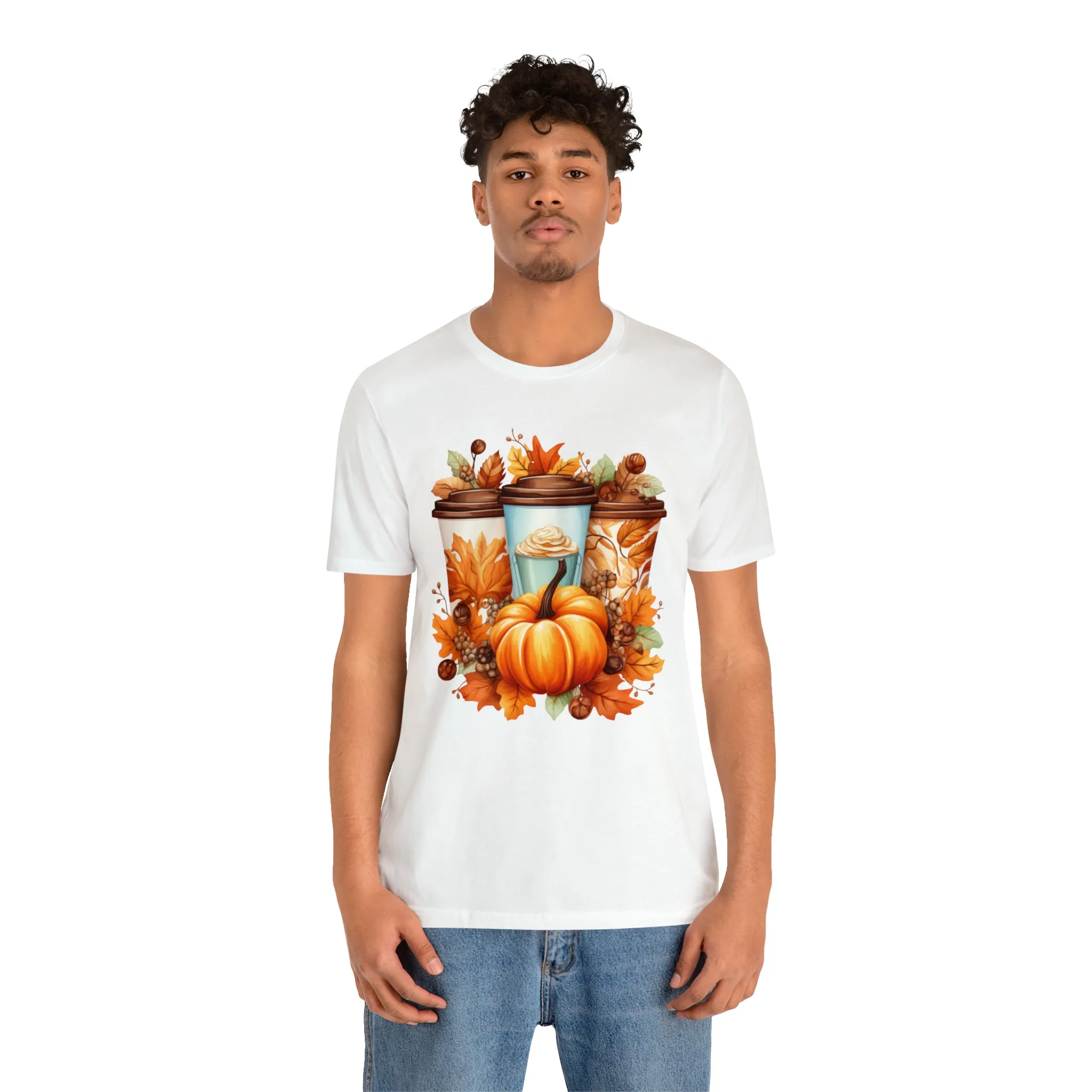 Coffee & Fall T-Shirt | Fall Coffee Time Tee |  Bella Canvas 3001 Unisex |  Thanksgiving Season Short Sleeve Tshirt