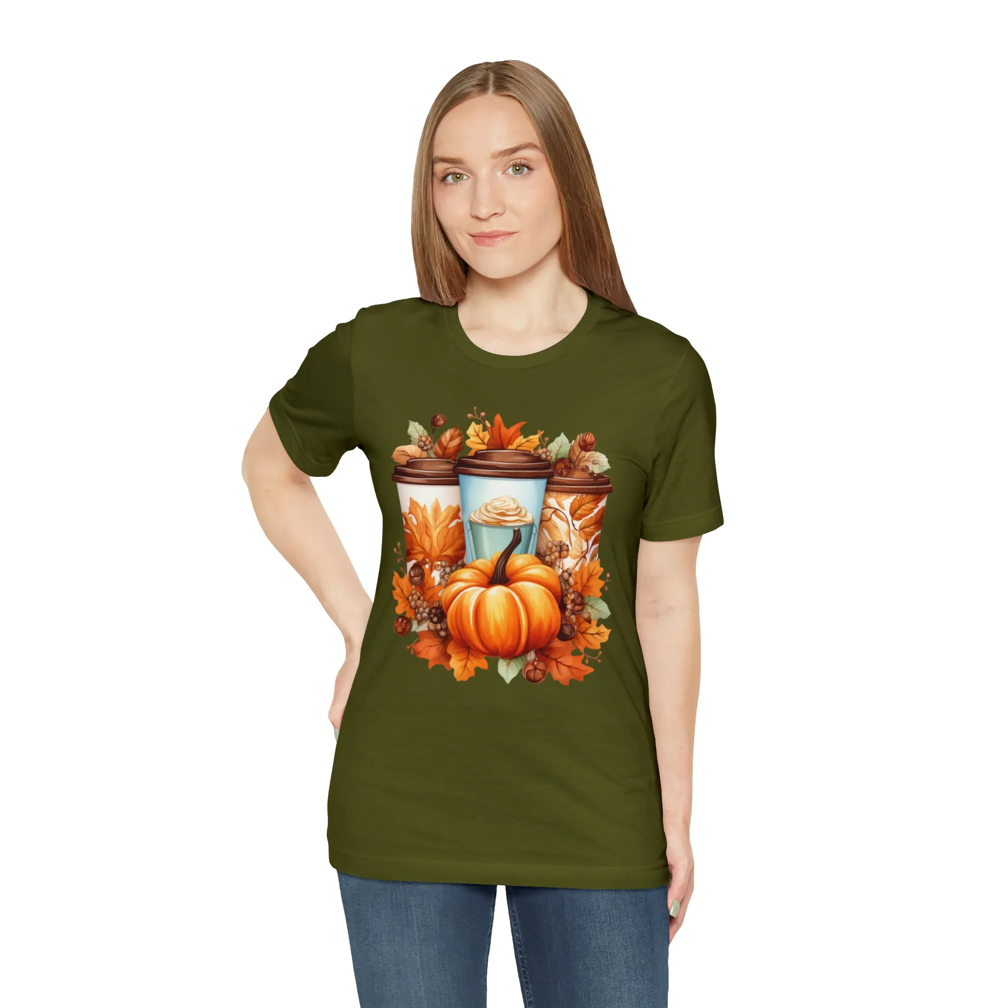 Coffee & Fall T-Shirt | Fall Coffee Time Tee |  Bella Canvas 3001 Unisex |  Thanksgiving Season Short Sleeve Tshirt
