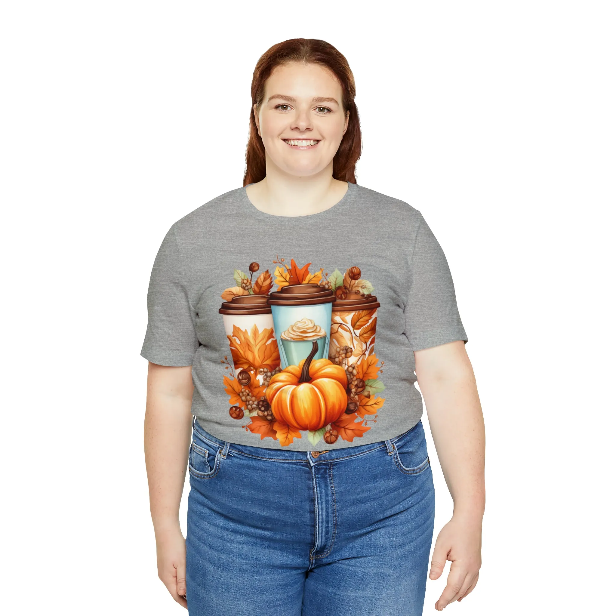 Coffee & Fall T-Shirt | Fall Coffee Time Tee |  Bella Canvas 3001 Unisex |  Thanksgiving Season Short Sleeve Tshirt