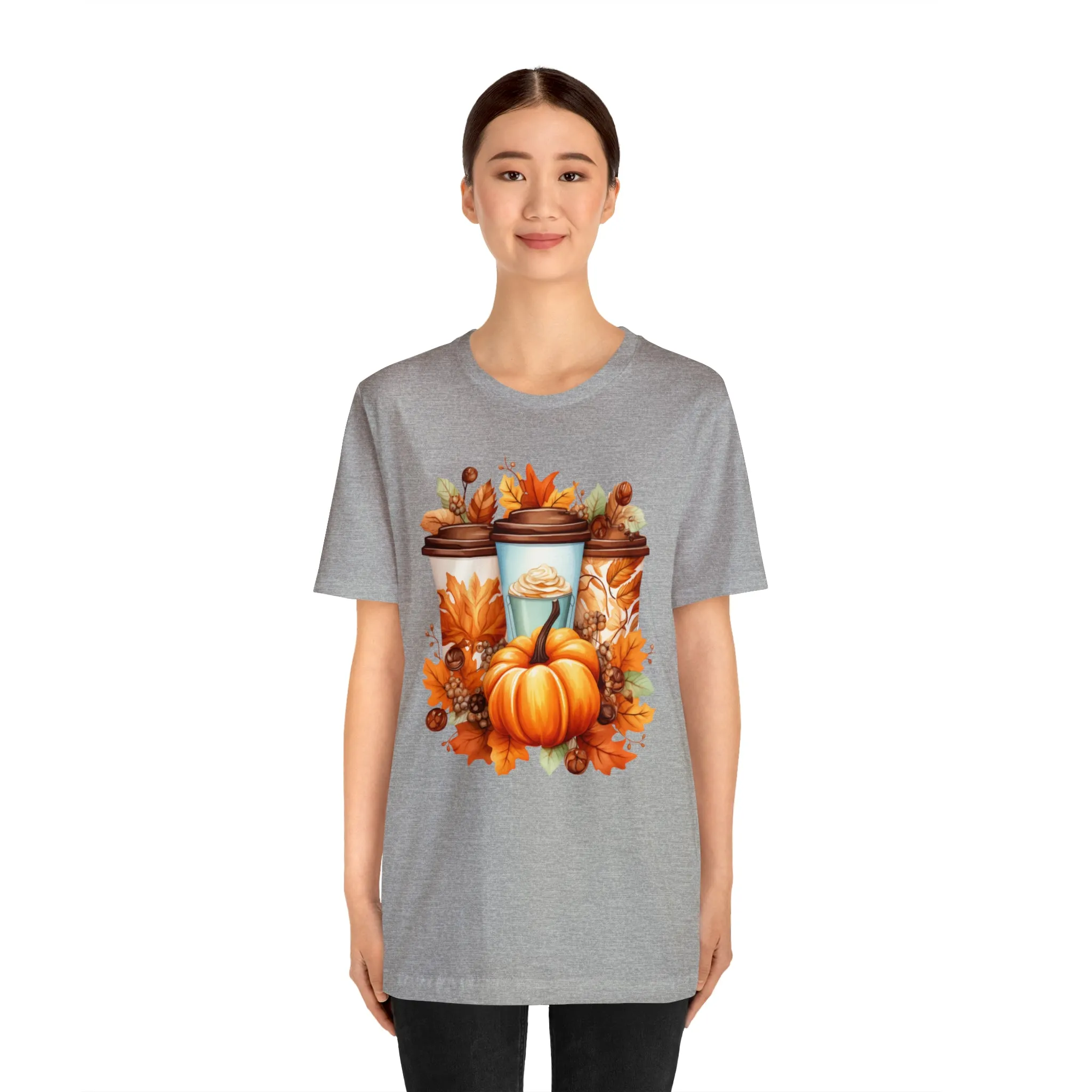 Coffee & Fall T-Shirt | Fall Coffee Time Tee |  Bella Canvas 3001 Unisex |  Thanksgiving Season Short Sleeve Tshirt