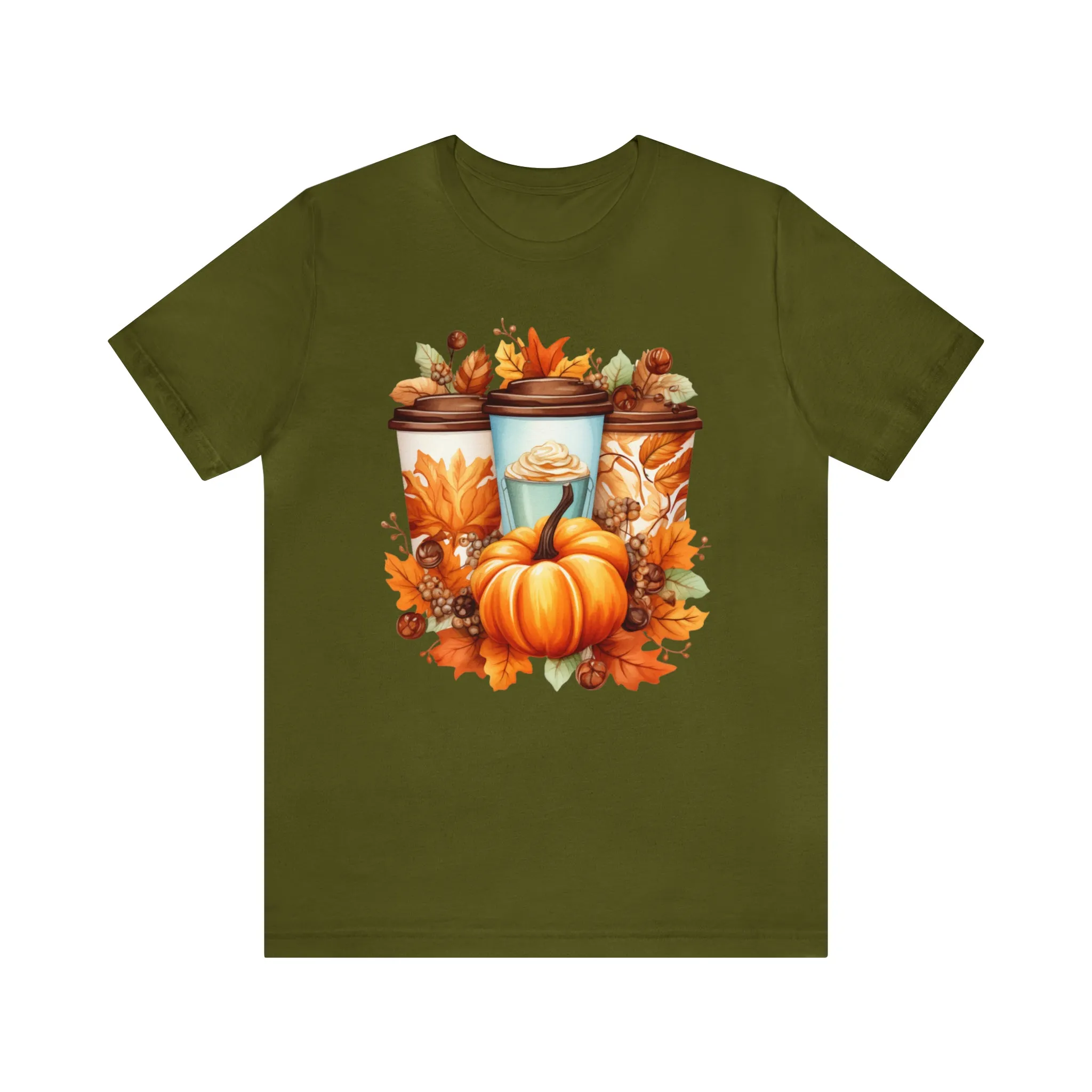 Coffee & Fall T-Shirt | Fall Coffee Time Tee |  Bella Canvas 3001 Unisex |  Thanksgiving Season Short Sleeve Tshirt