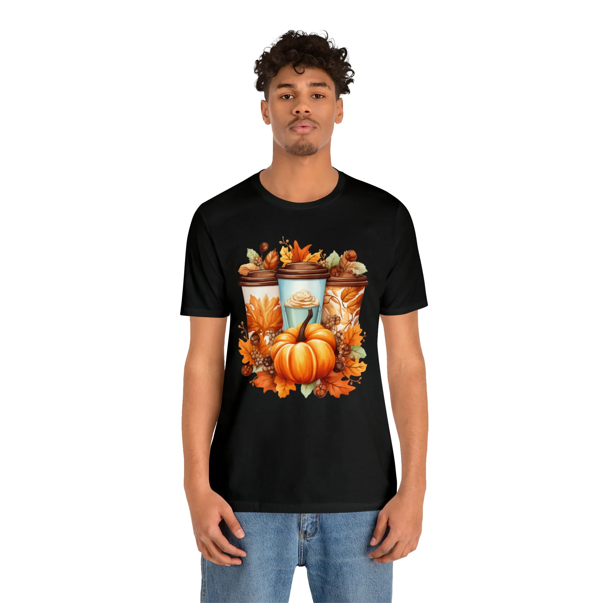 Coffee & Fall T-Shirt | Fall Coffee Time Tee |  Bella Canvas 3001 Unisex |  Thanksgiving Season Short Sleeve Tshirt