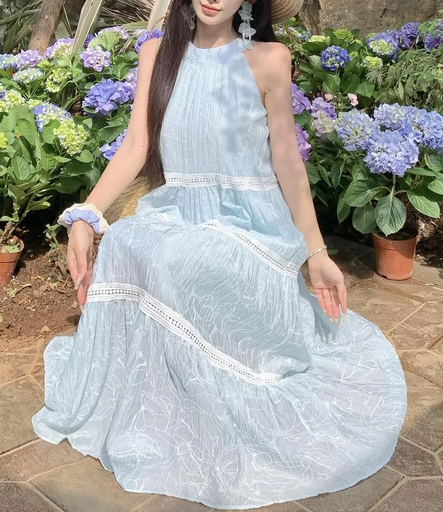 Comfortable and Breathable Maxi Halter Dress for Your Next Vacation