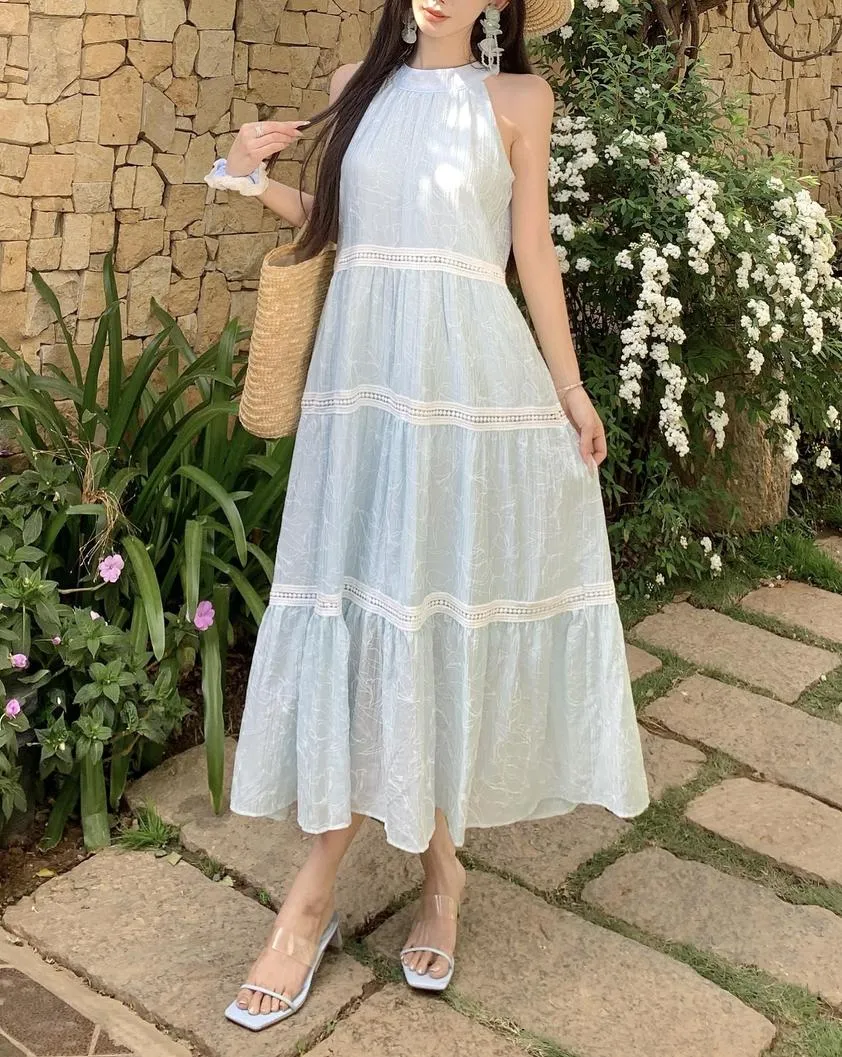 Comfortable and Breathable Maxi Halter Dress for Your Next Vacation