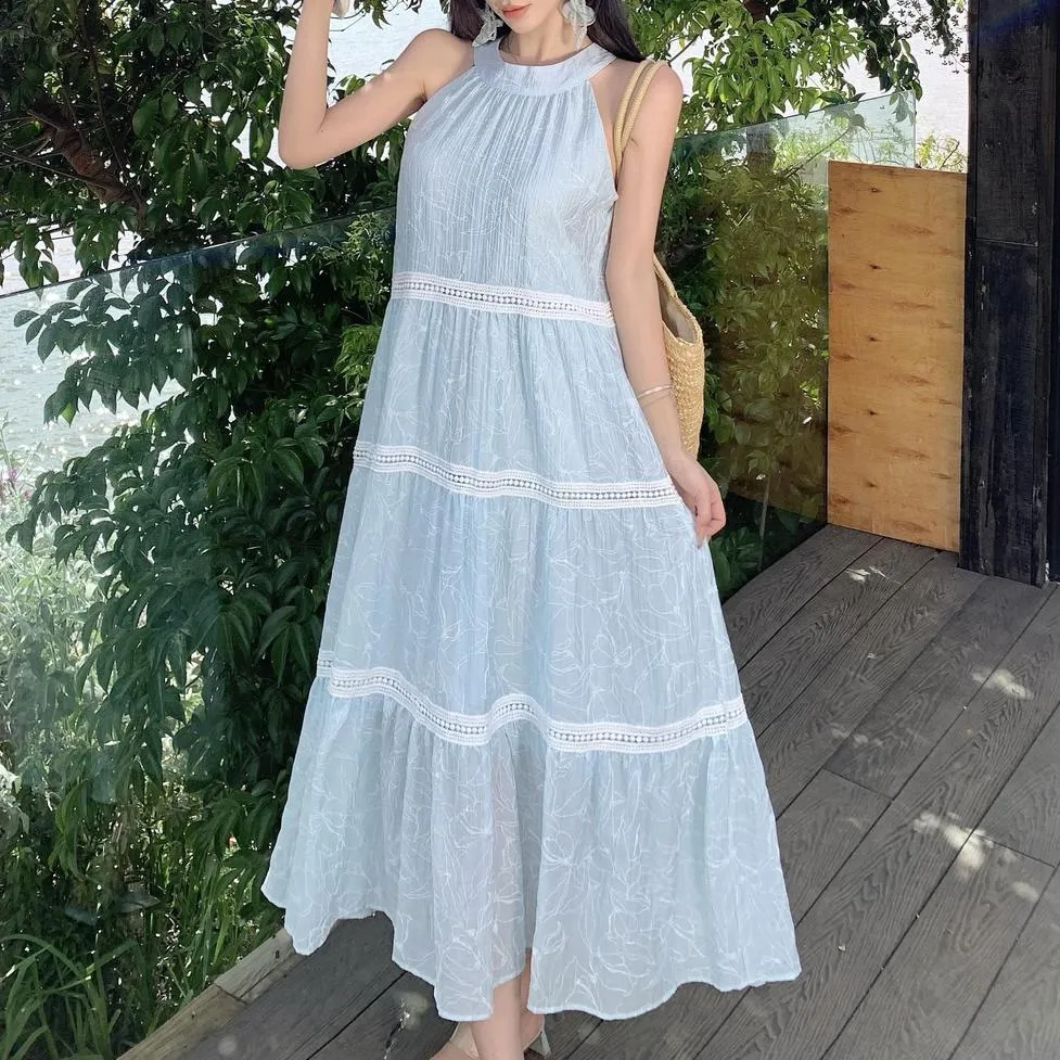 Comfortable and Breathable Maxi Halter Dress for Your Next Vacation
