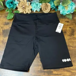 COOL CREATIVE Solid High-Waist Biker Shorts Black Size L MSRP $98