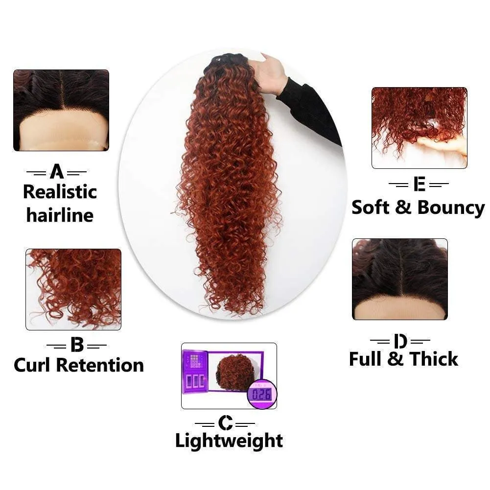 Copper red wavy color #350 24" | lace front wig with baby hair | trendy wig | synthetic top quality heat resistant fiber | human hair feel