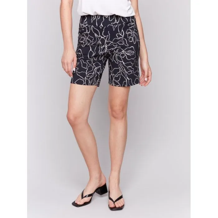 Corolla Printed Pull-On Stretch Shorts