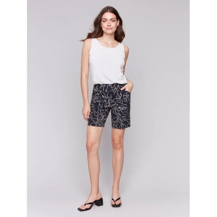 Corolla Printed Pull-On Stretch Shorts