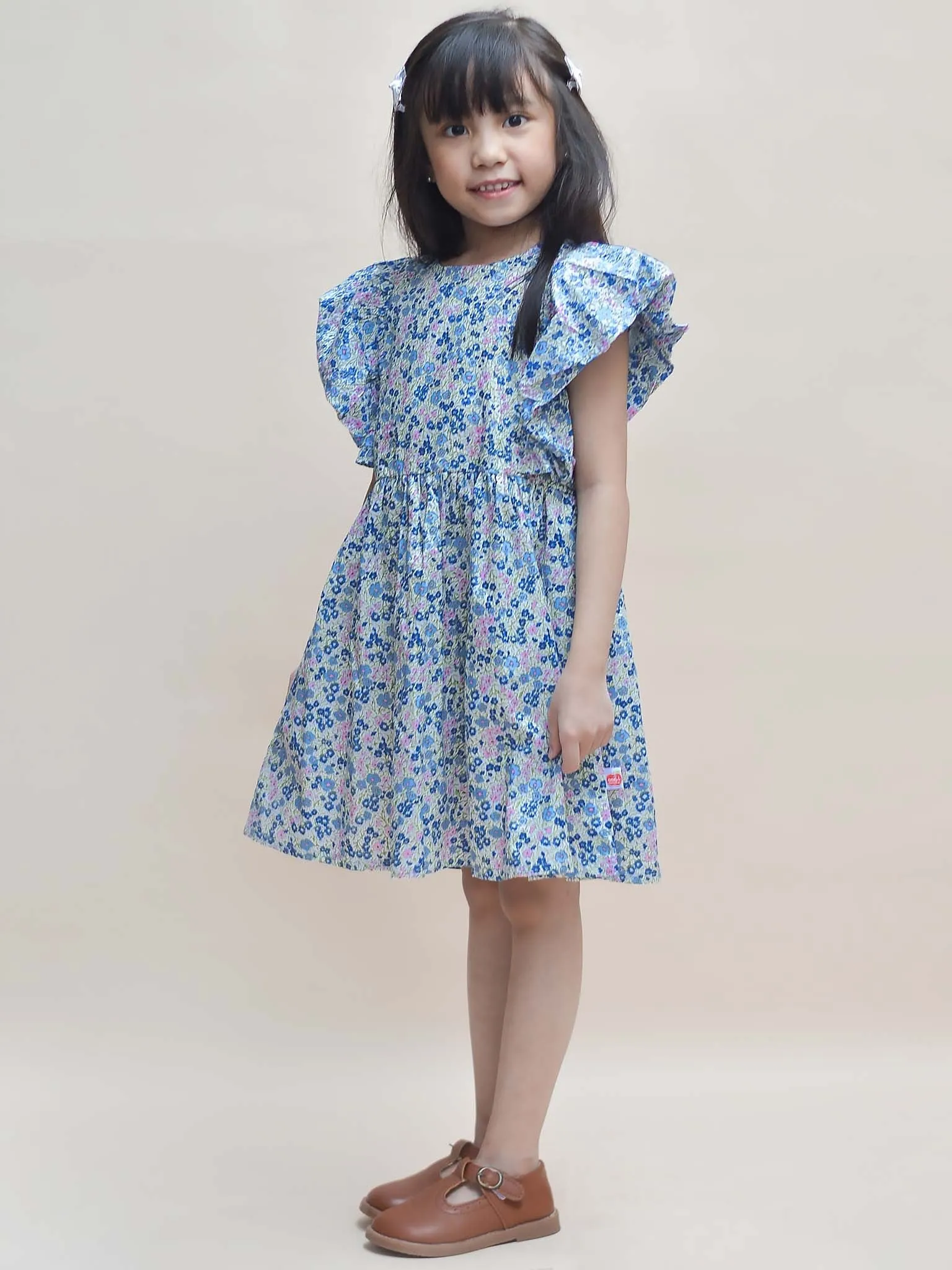 Cottage Flower Puff Sleeve Dress