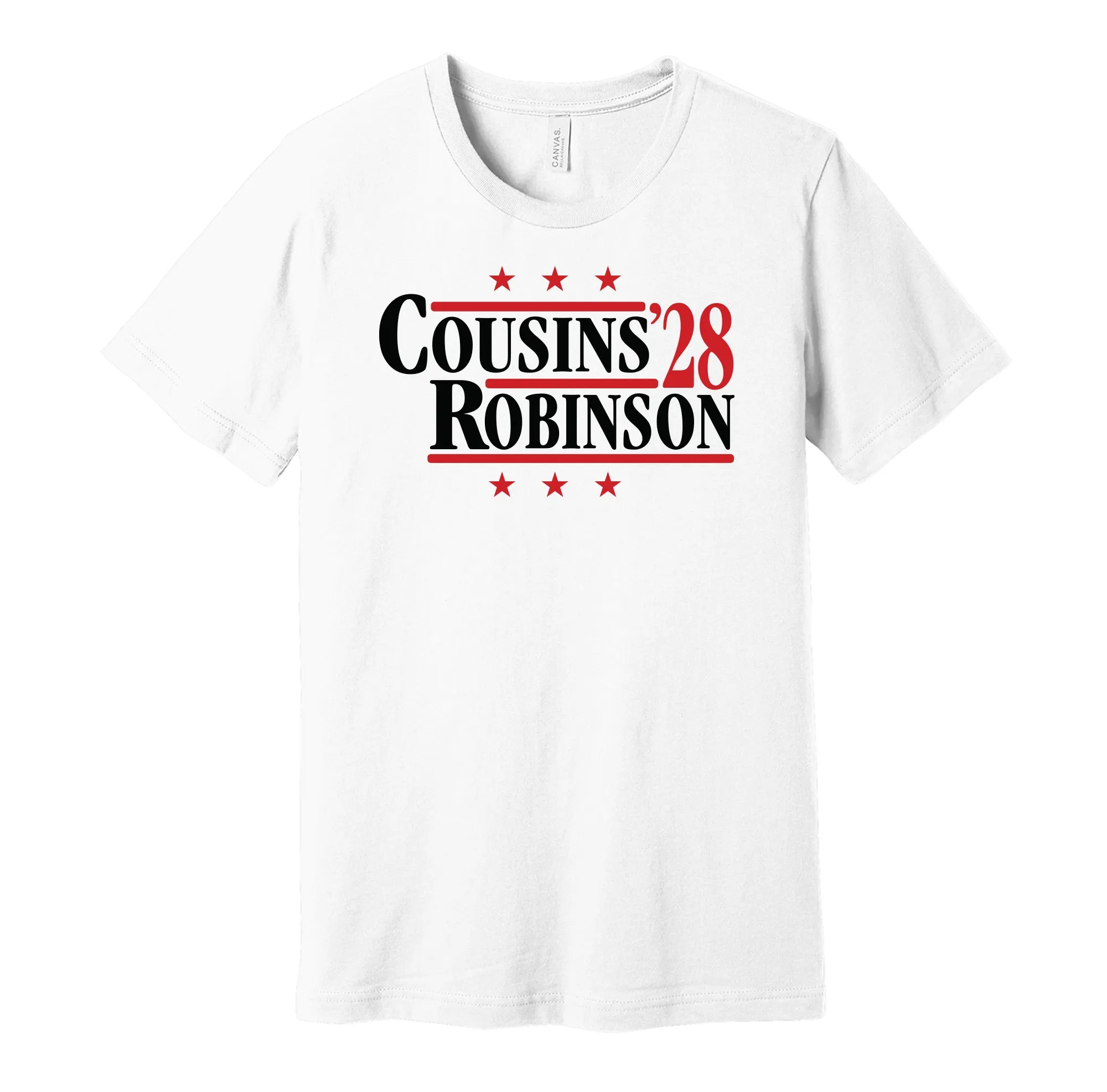 Cousins & Robinson '28 - Atlanta Football Political Campaign Parody T-Shirt - Hyper Than Hype Shirts