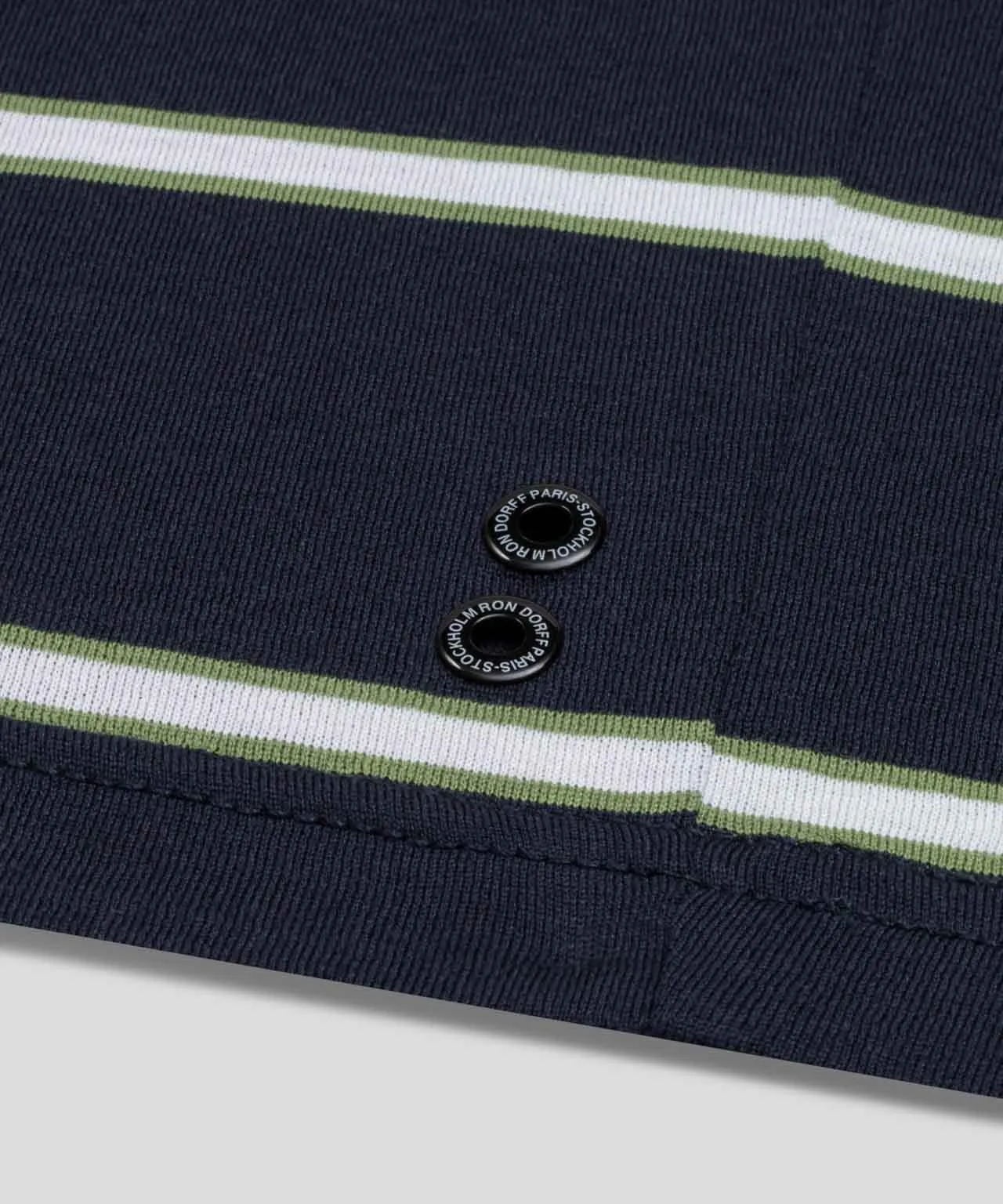 Crew Neck T-Shirt Eyelet Edition w. Double Stripes: Navy