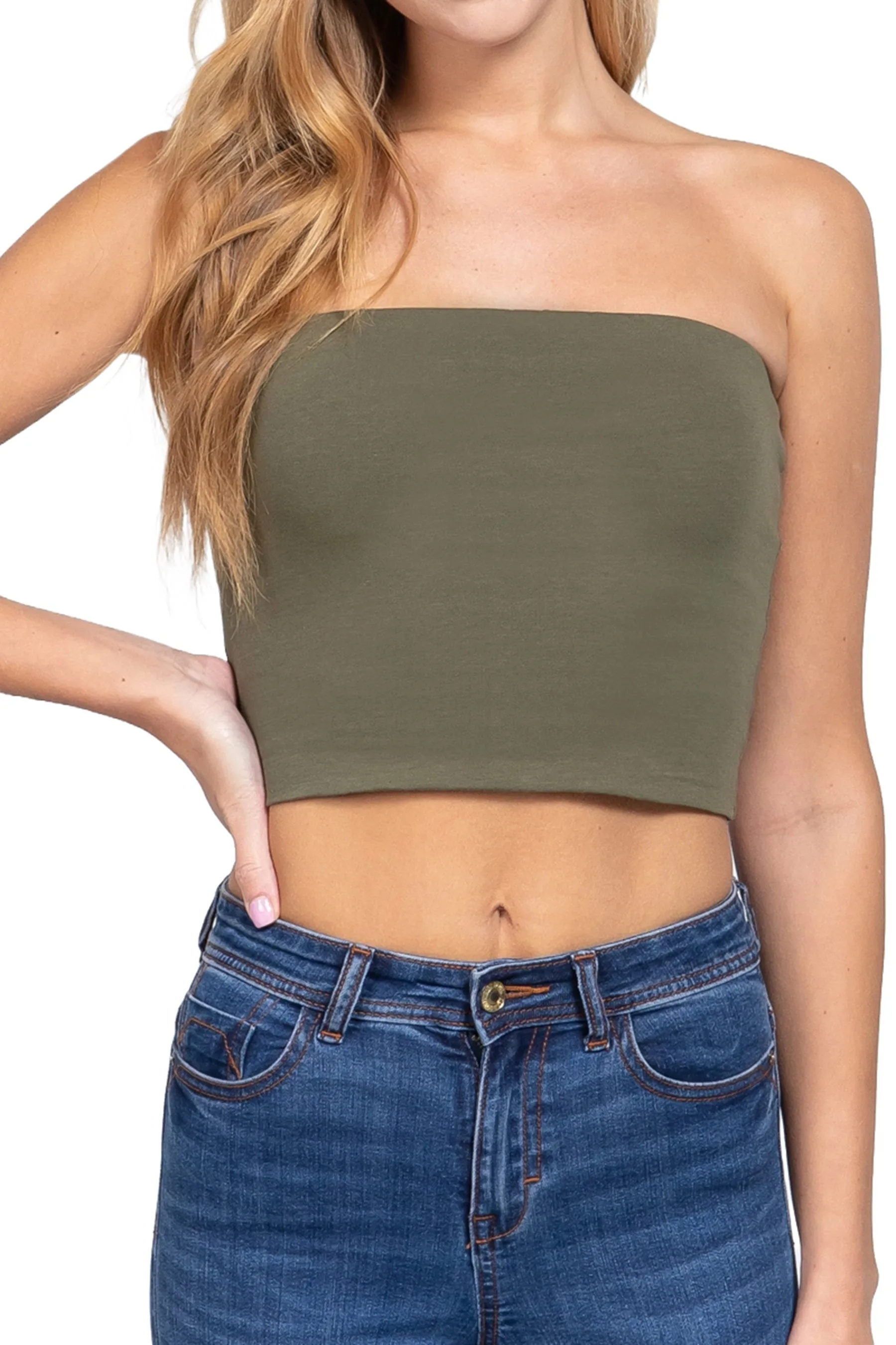Crop Tube Cotton Spandex Top Lightweight Stretchy Jersey Fabric ZT10368C28 $6Each