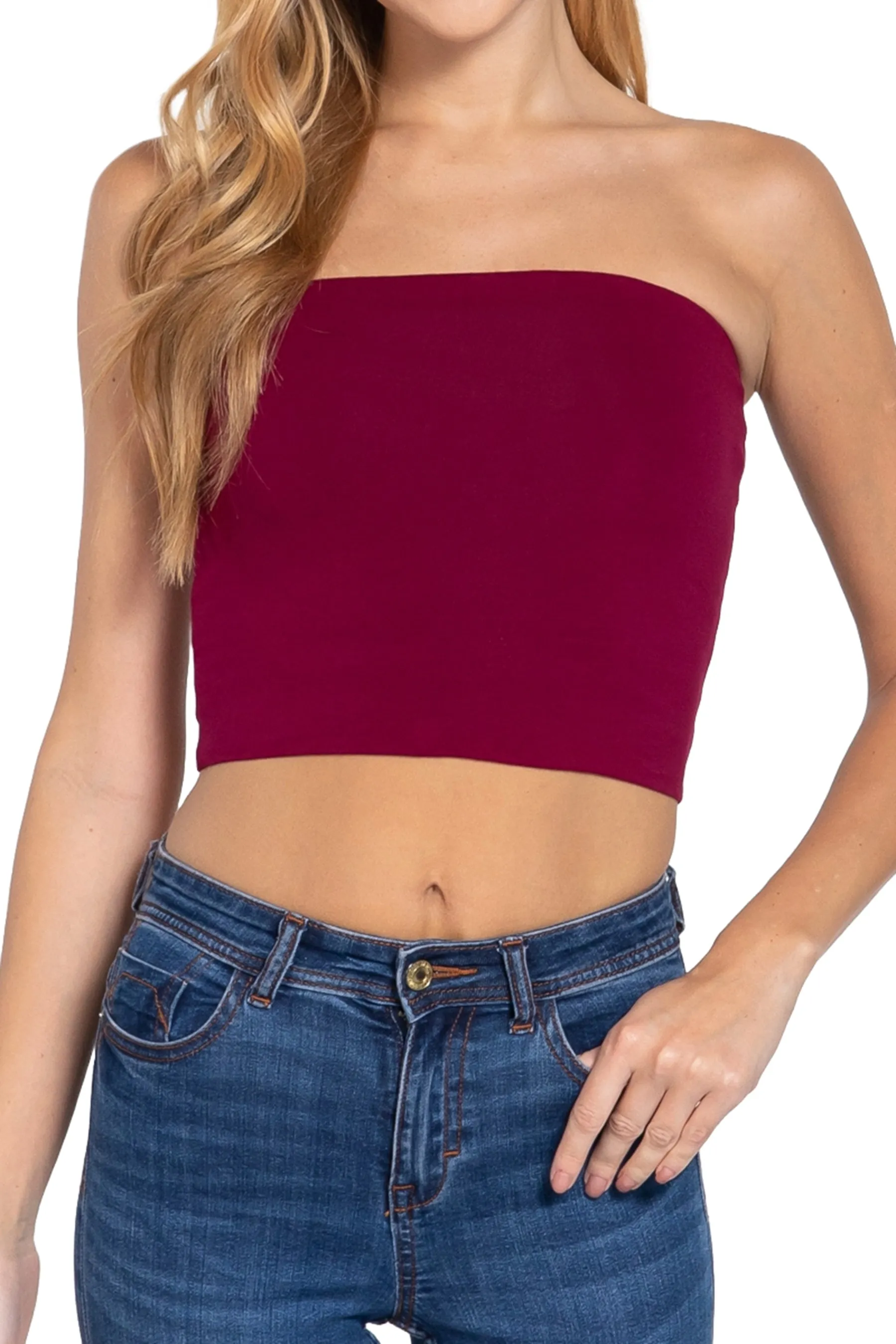Crop Tube Cotton Spandex Top Lightweight Stretchy Jersey Fabric ZT10368C28 $6Each