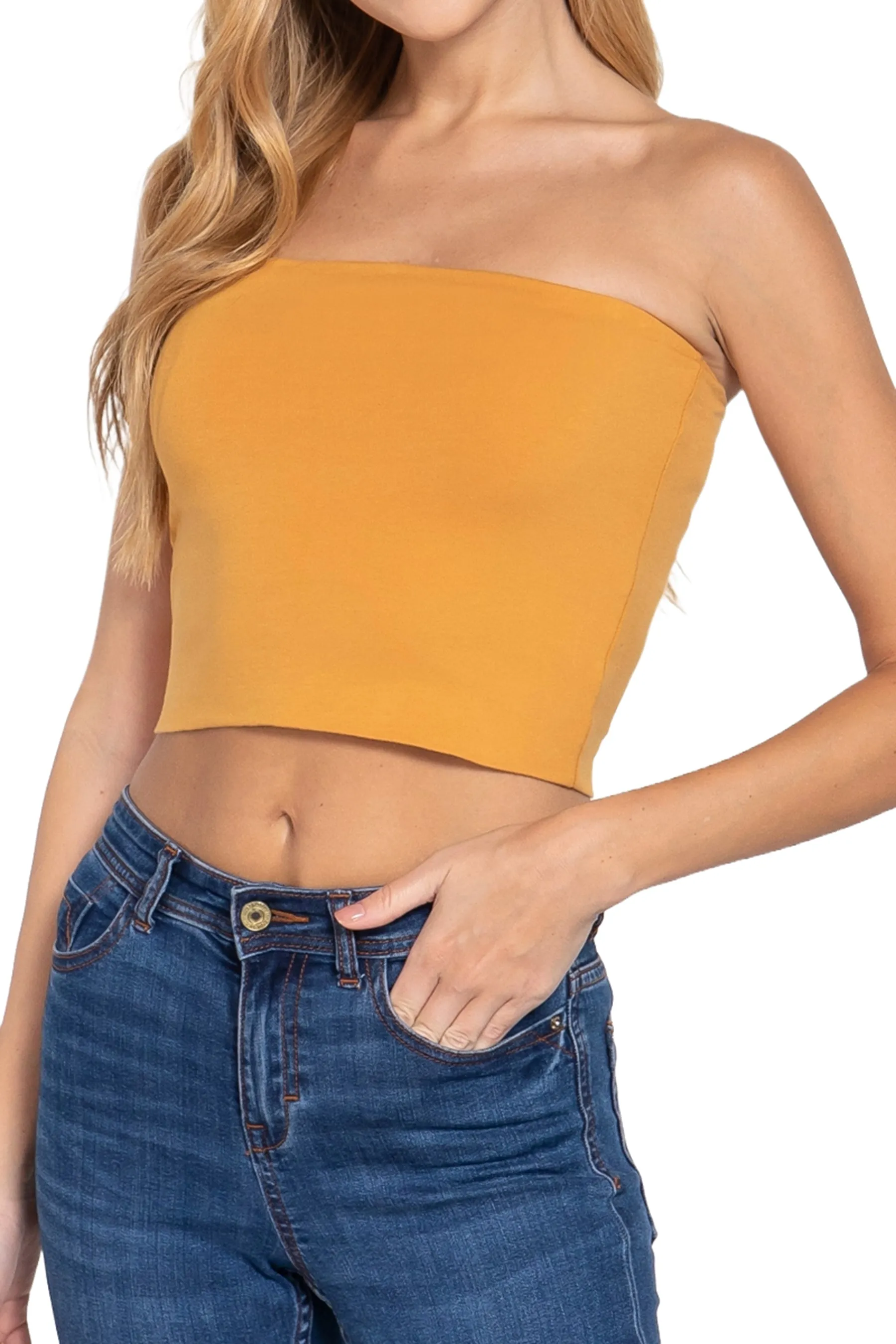Crop Tube Cotton Spandex Top Lightweight Stretchy Jersey Fabric ZT10368C28 $6Each