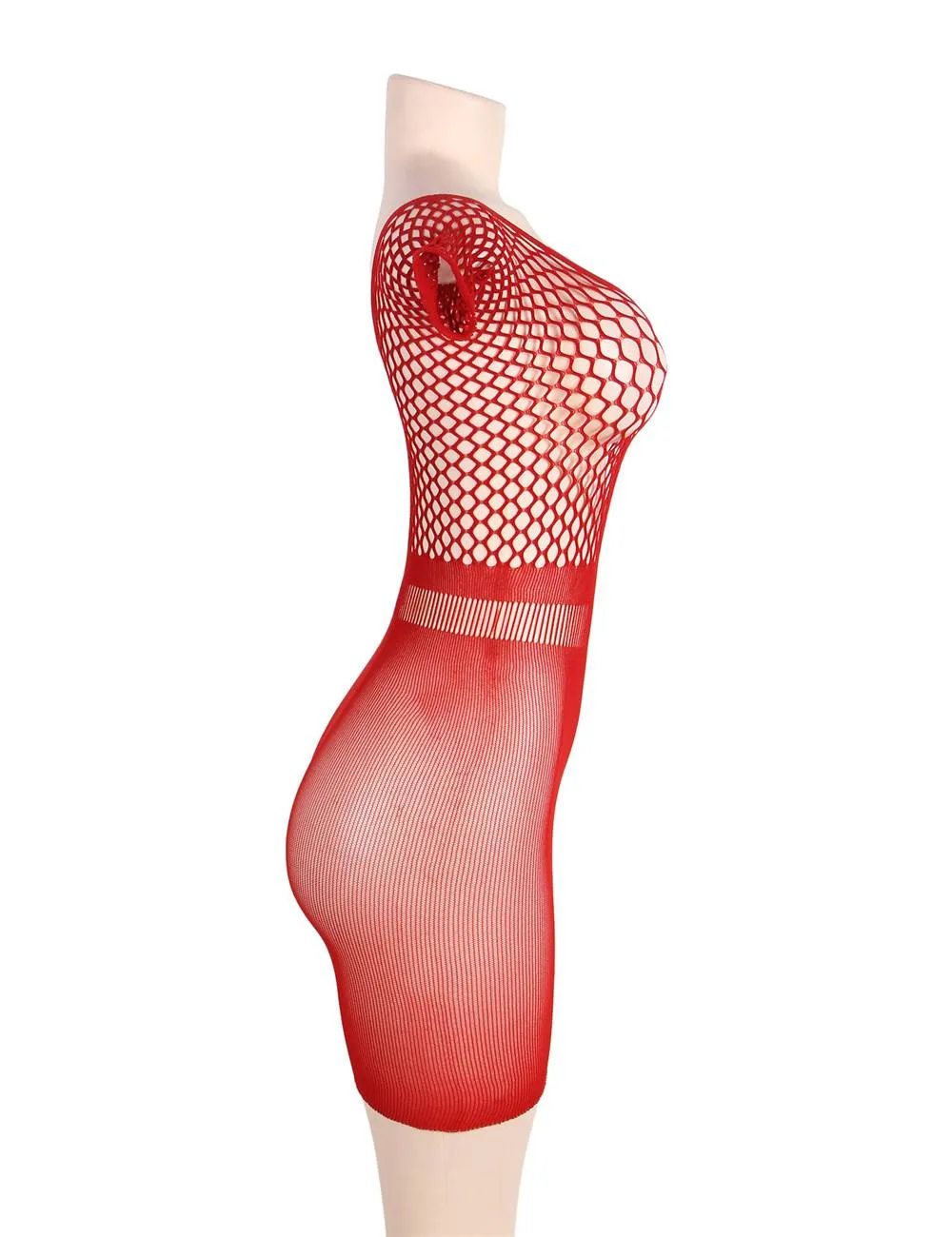 Crotchet Mesh Hollow-out Mini Chemise Red Dress Lingerie Egypt