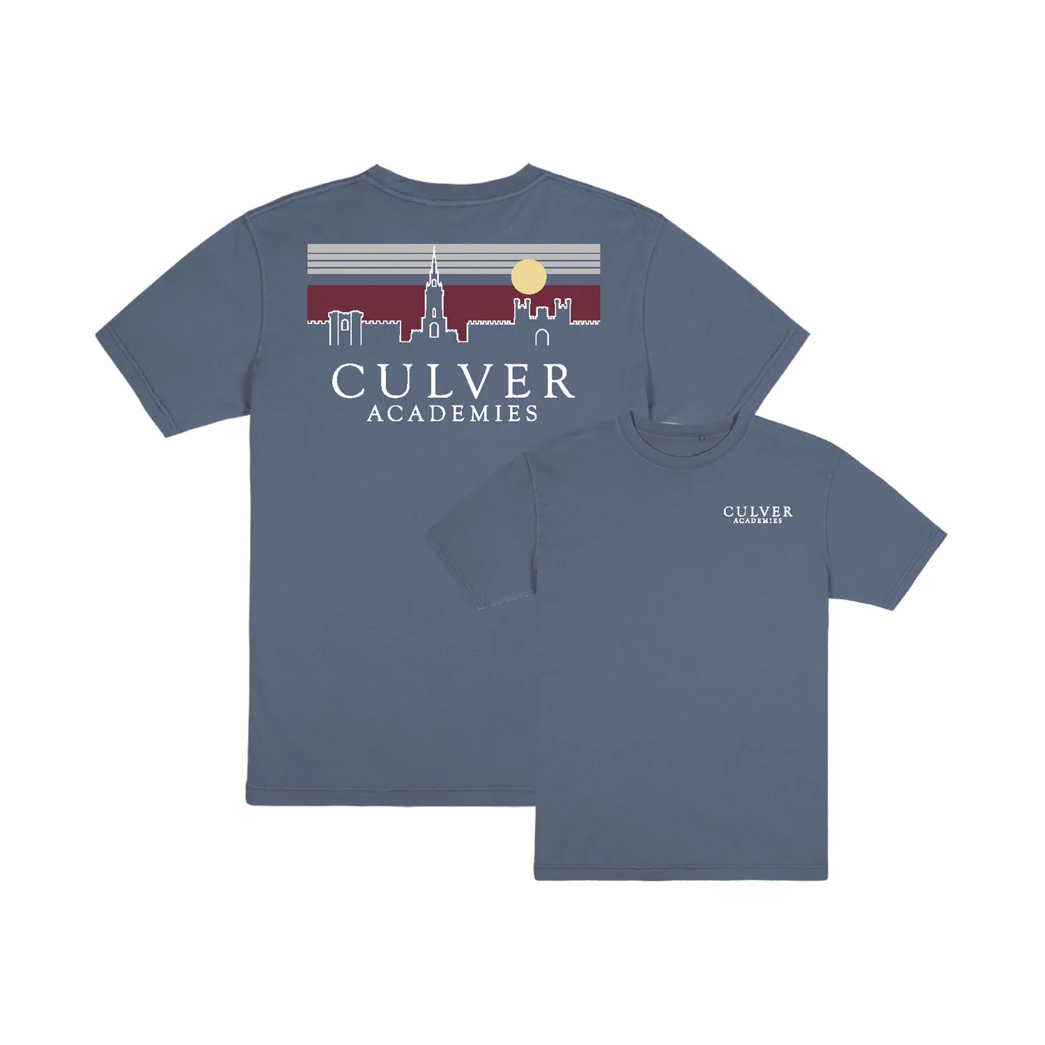 Culver Building Scape Garment Dyed Tee - Blue Horizon
