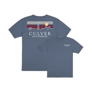 Culver Building Scape Garment Dyed Tee - Blue Horizon
